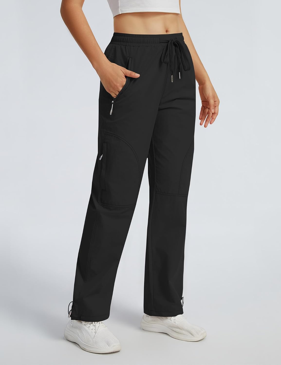 Detalle de Rapbin Women's Walking Hiking Cargo Trousers: Lightweight, Quick-Dry & Water-Resistant Outdoor Pants