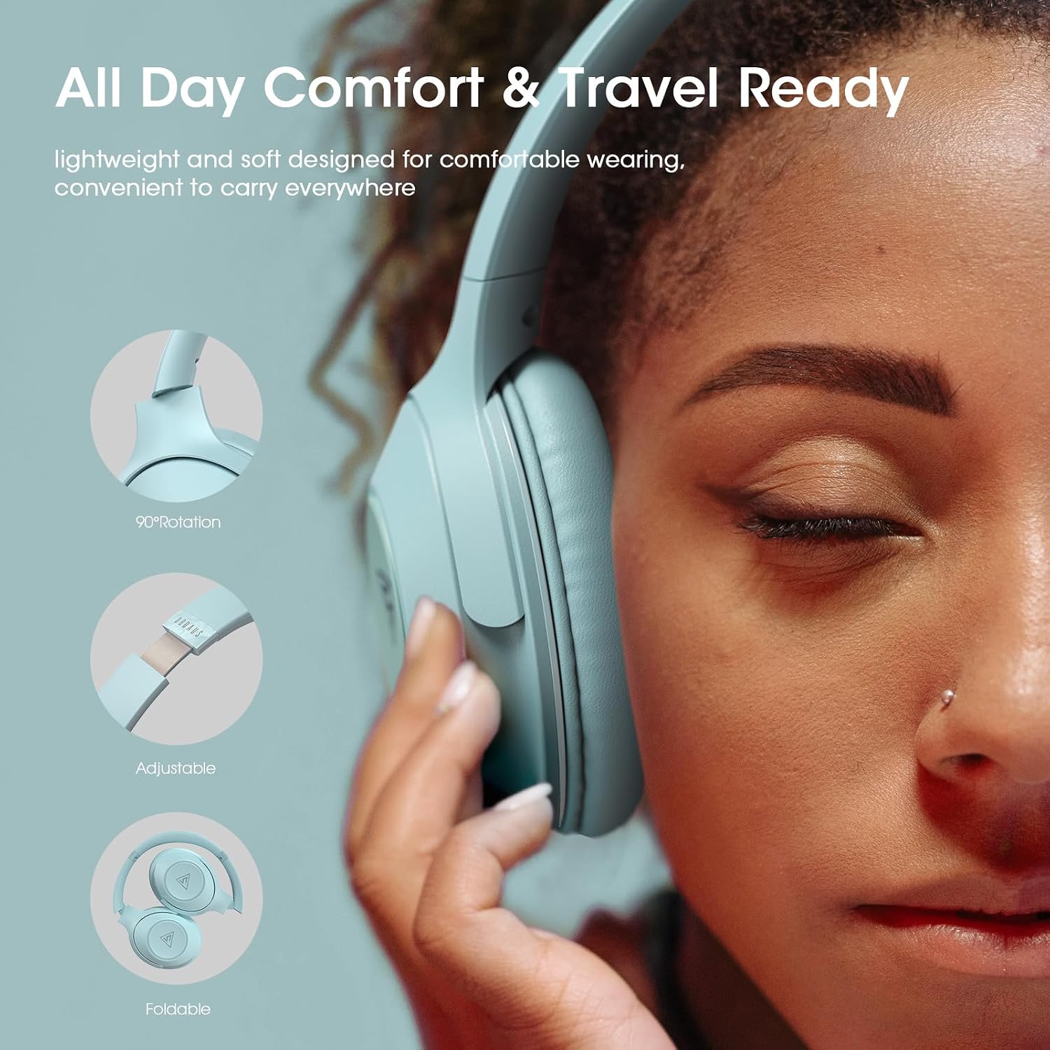 Detalle 2 de DOQAUS Bluetooth Headphones 70H playtime
