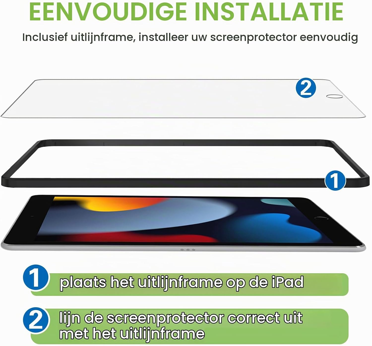 Thumbnail 2 de LKOOZO gehard glazen screenprotector voor iPad 10,2 inch (9e, 8e en 7e generatie), 2 stuks