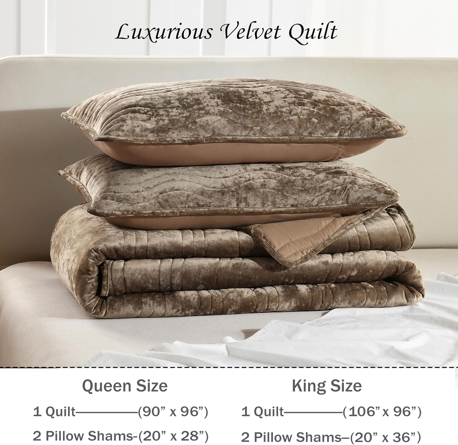 Detalle 1 de AJOCCI Velvet Quilt Set, King Size