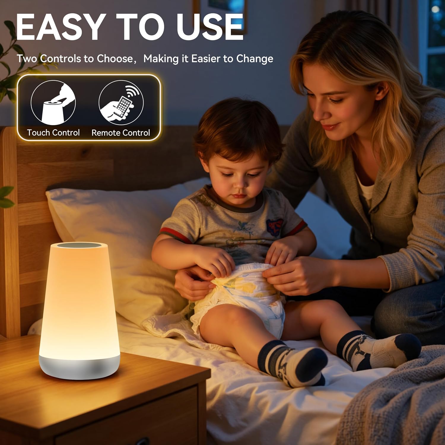 Thumbnail 6 de Auxmir Night Light: LED Touch Table Lamp with 13 Colours, 5 Brightness Levels and Remote Control