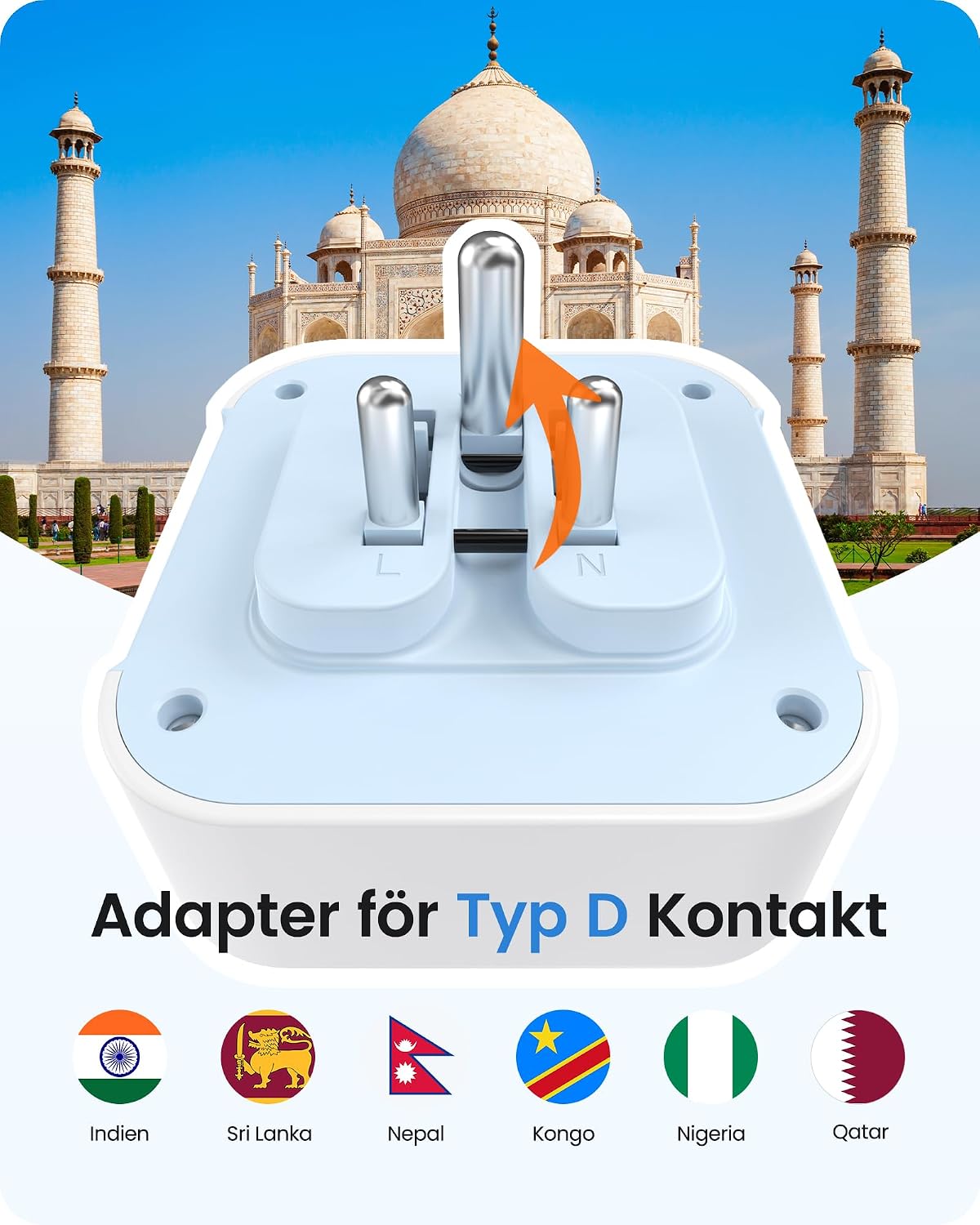 Detalle 2 de LENCENT IN reseadapter Typ D, vikbar med 2 USB-C och 2 USB-A