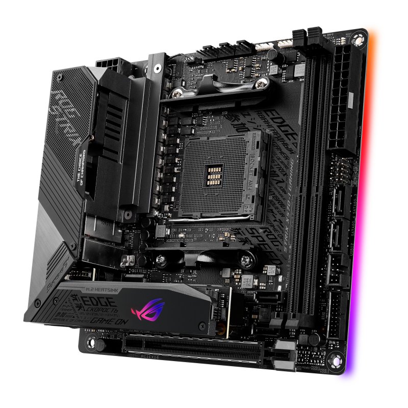 Detalle de ASUS ROG Strix X570-I Gaming – placa mini-ITX con rendimiento gaming para Ryzen 2ª/3ª Gen