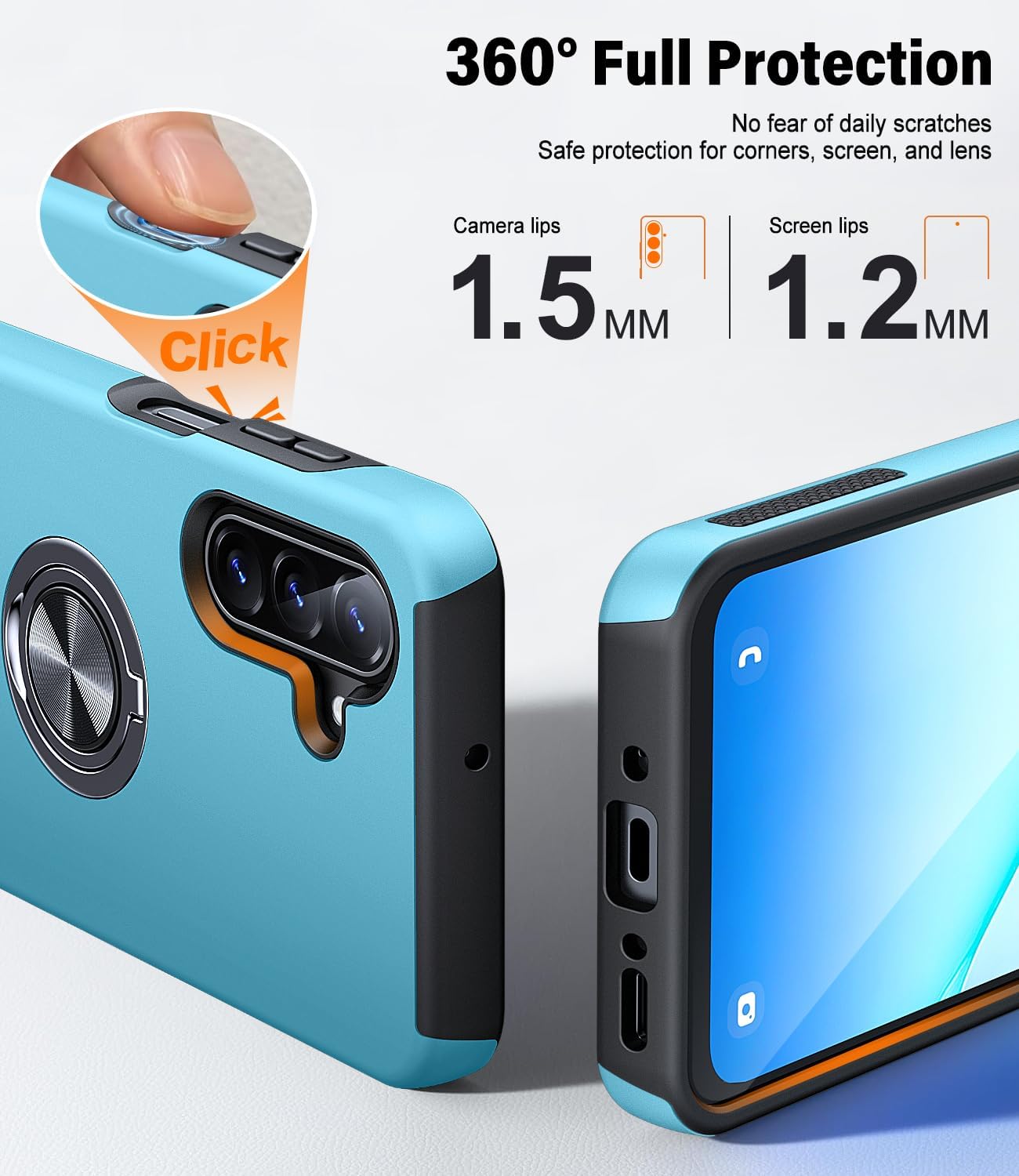 Detalle 2 de AOUIA A17 case with 2-pack screen protectors