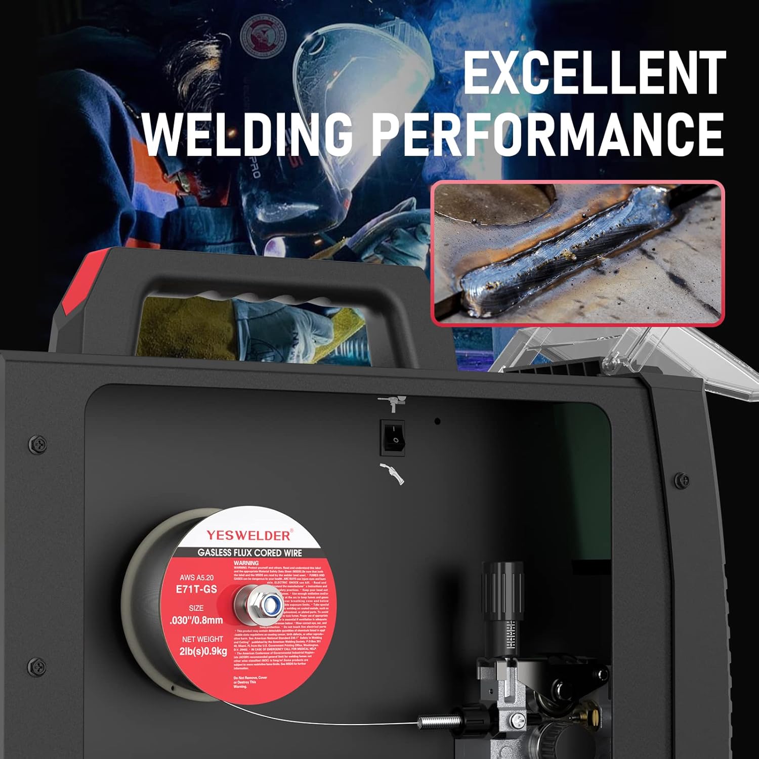 Detalle de YESWELDER E71T-GS .030" Flux Core MIG Wire 2 lb