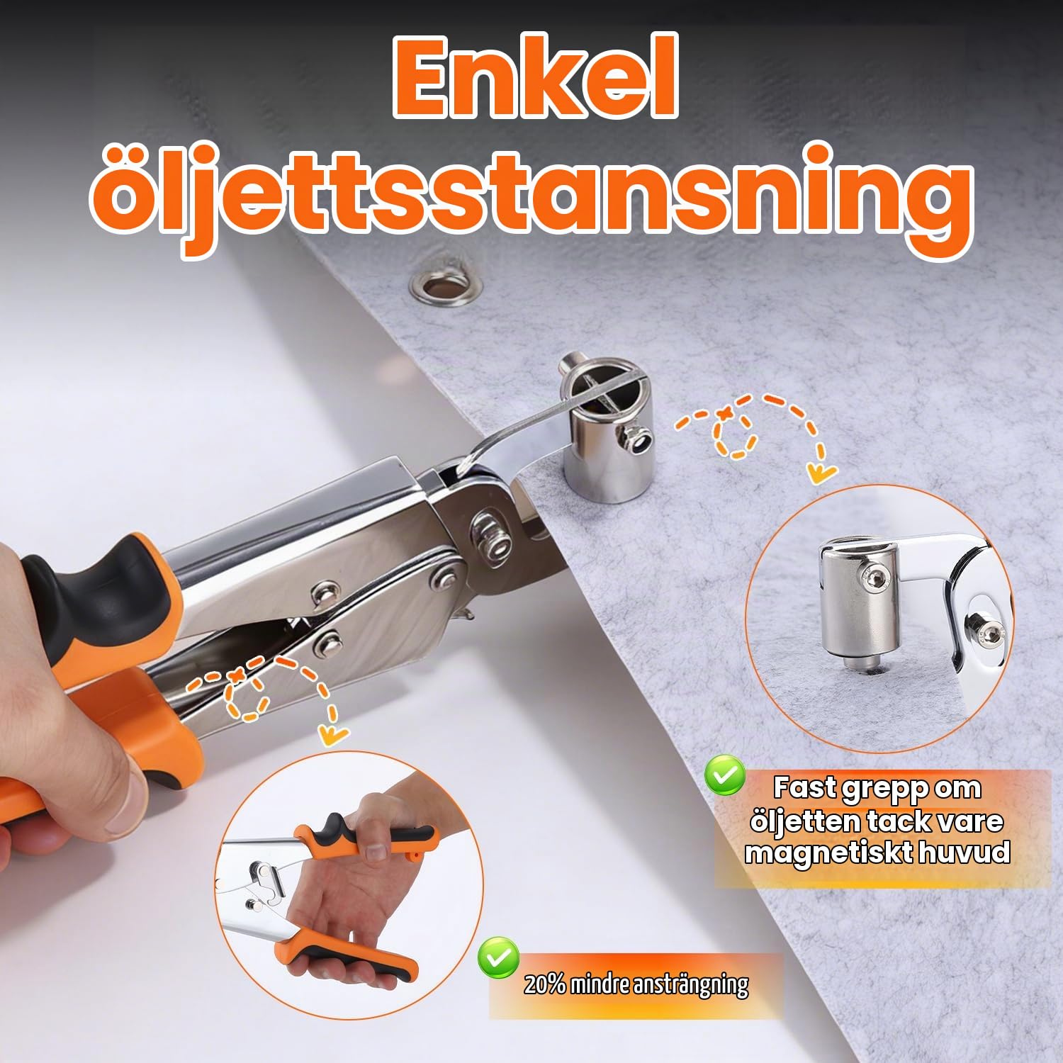 Detalle de Yoxovo Oeillets pour baches öljettångsats med 300 öljetter, 10 mm