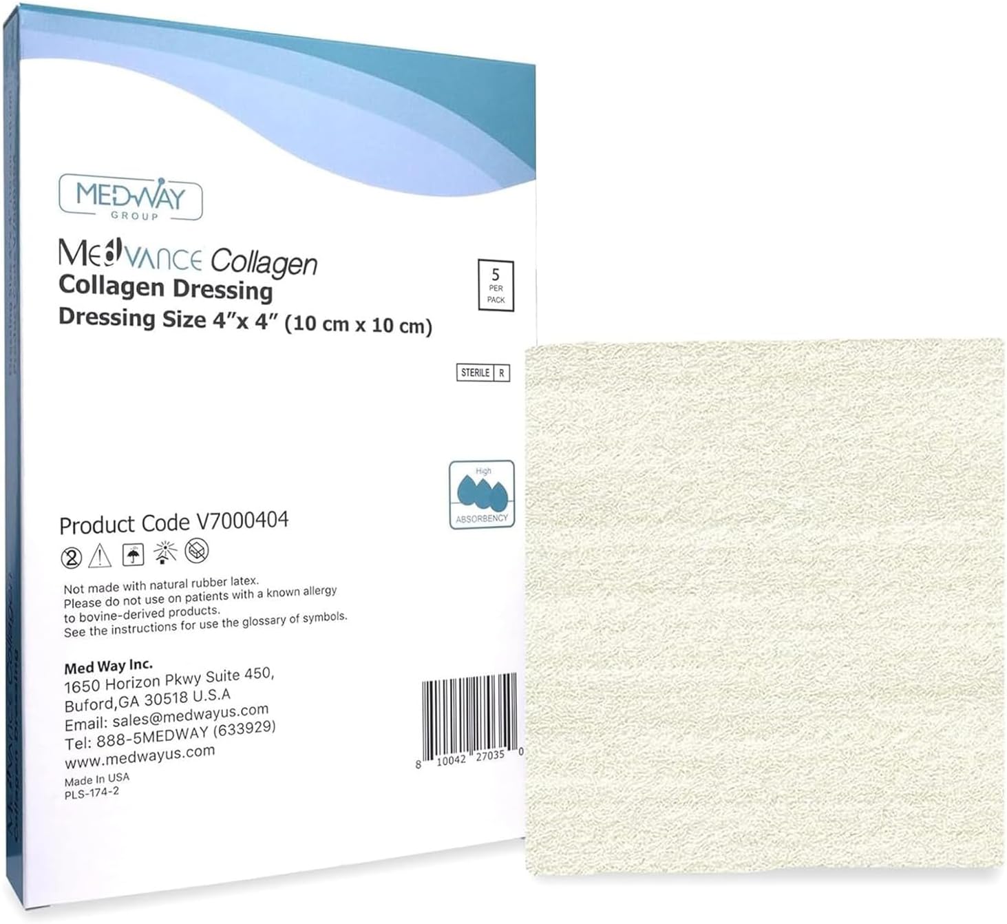 Detalle de MedVance collagen wound dressing pads, 4" x 4