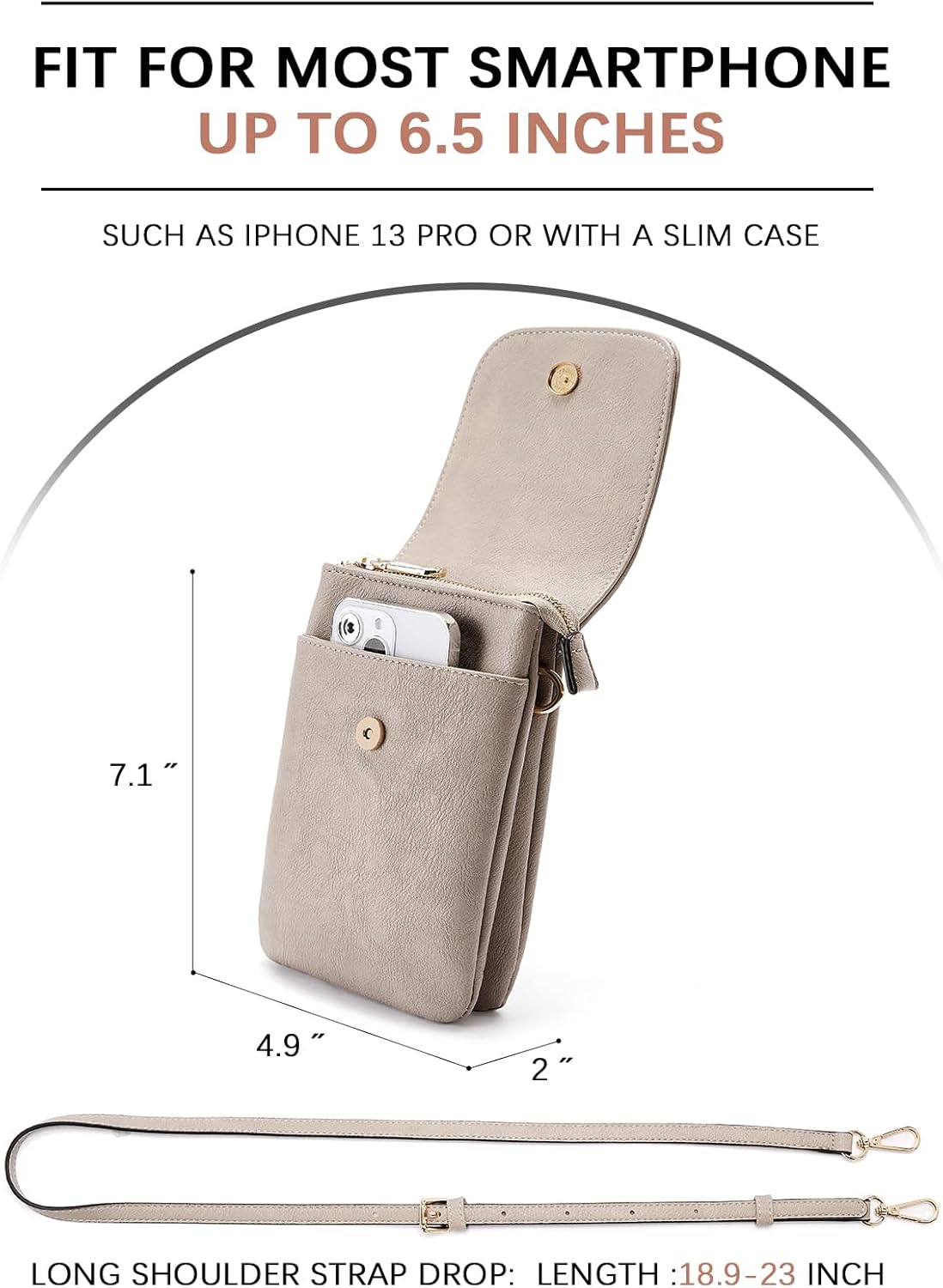Thumbnail 2 de BOSTANTEN Leather Small Crossbody Bag for Women – Practical Everyday Phone Wallet with RFID Protection