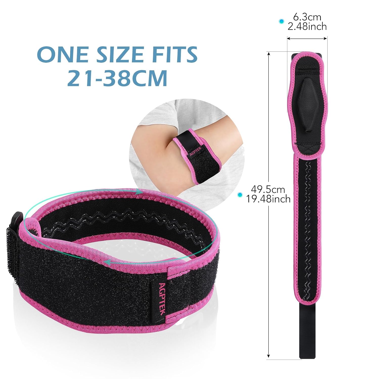 Detalle 1 de AGPTEK SEP1-AU Elbow Brace, Adjustable Two-Pack with Non-Slip Support