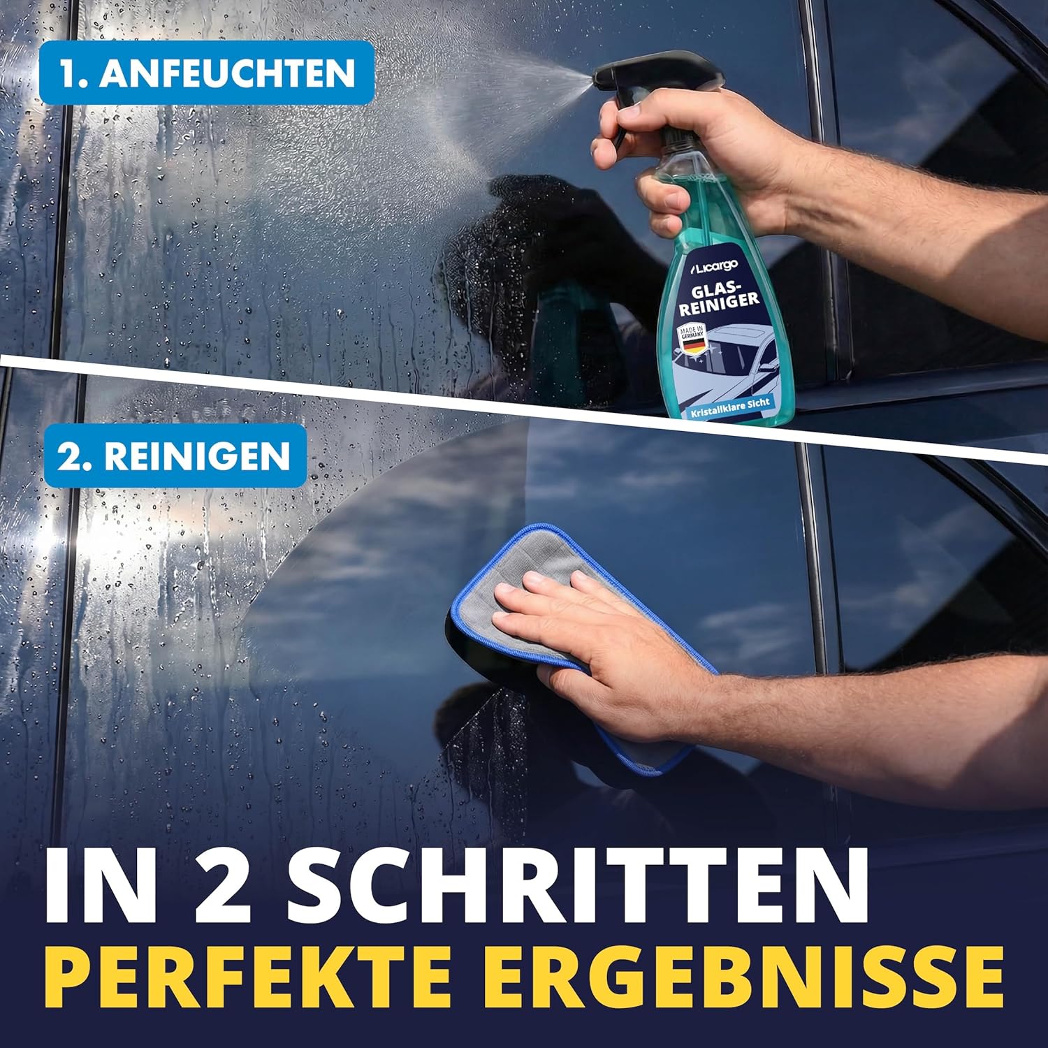 Thumbnail 2 de LICARGO Glasreiniger Auto 750 ml – streifenfreier Reiniger für Innen & Außen gegen Fett, Insekten & Nikotinfilm