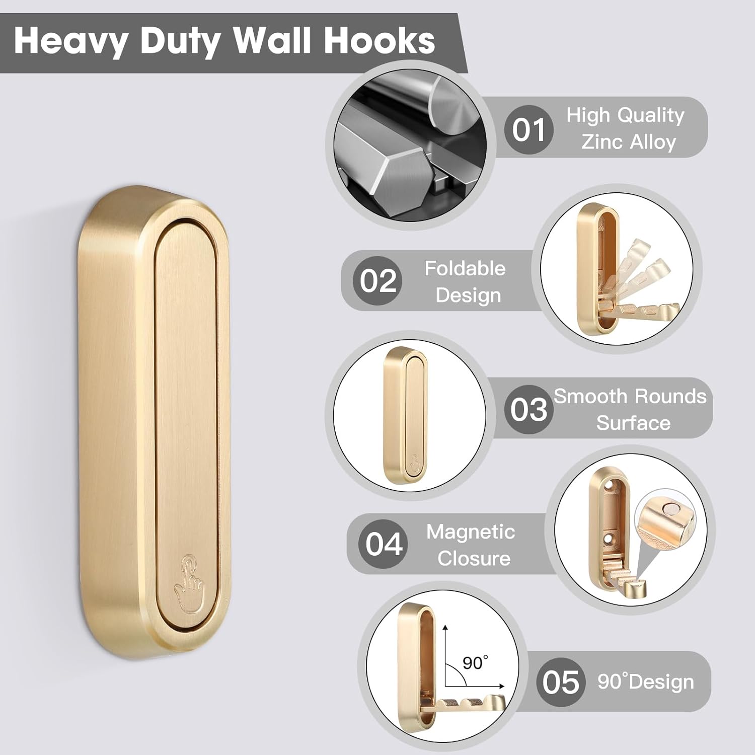 Thumbnail 1 de Dntorx Folding Wall Hooks, Zinc Alloy