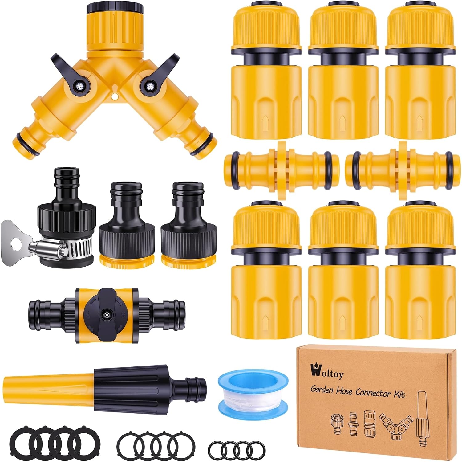 Detalle de Woltoy 15 Pack Garden Hose Connector Kit: Quick Connectors, Adapters and More for UK Gardens
