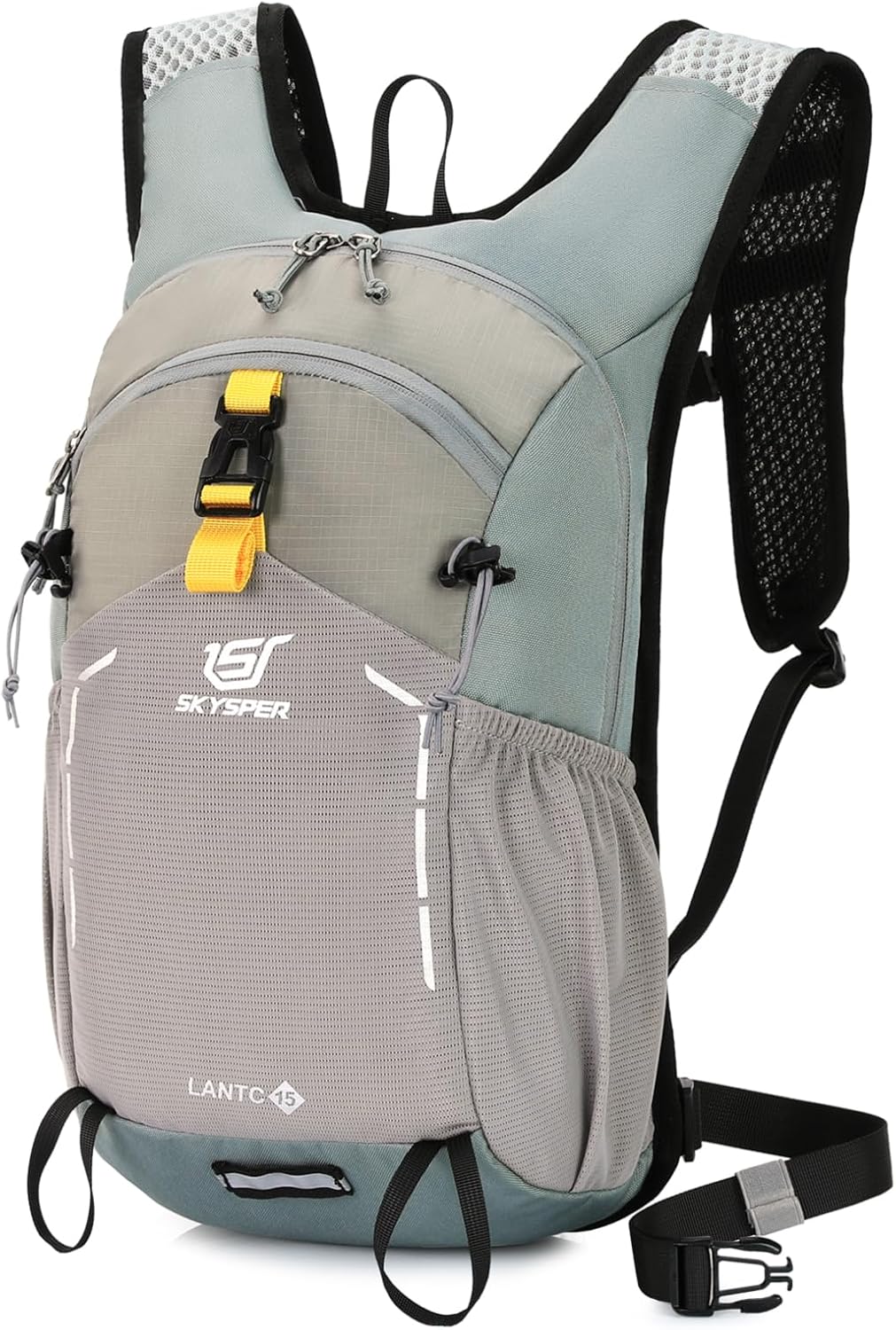 SKYSPER Wanderrucksack 15L für Herren – leichter Tagesrucksack aus Ripstop-Nylon, hellgrau