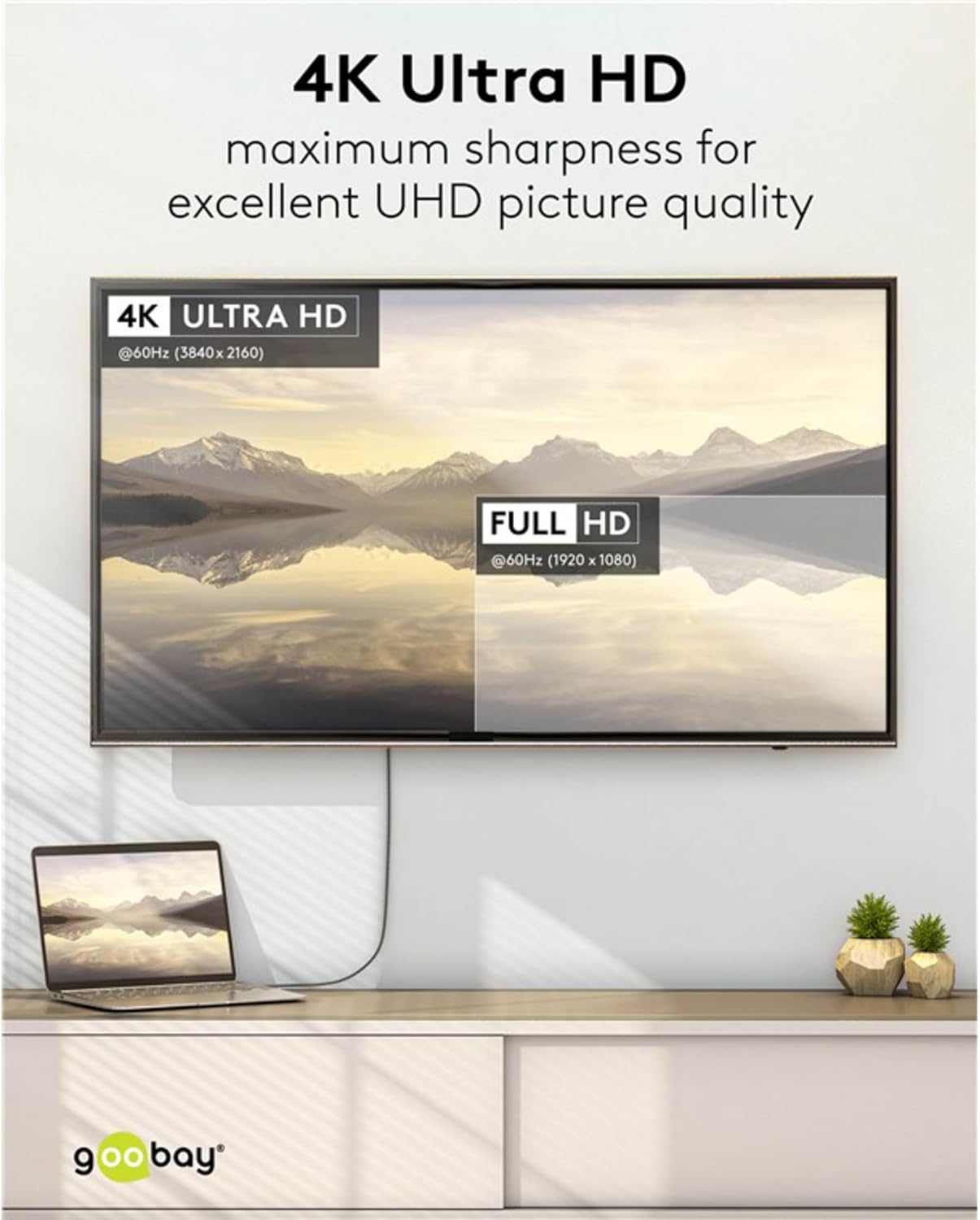 Thumbnail 6 de goobay USB-C zu DisplayPort 1.2 Kabel für 4K@60 Hz (75707), 1 m Textilkabel