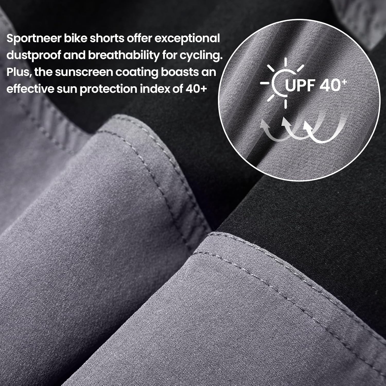 Thumbnail 6 de Sportneer MTB Shorts for Men: 3D Padded, Waterproof, Breathable Cycling Shorts