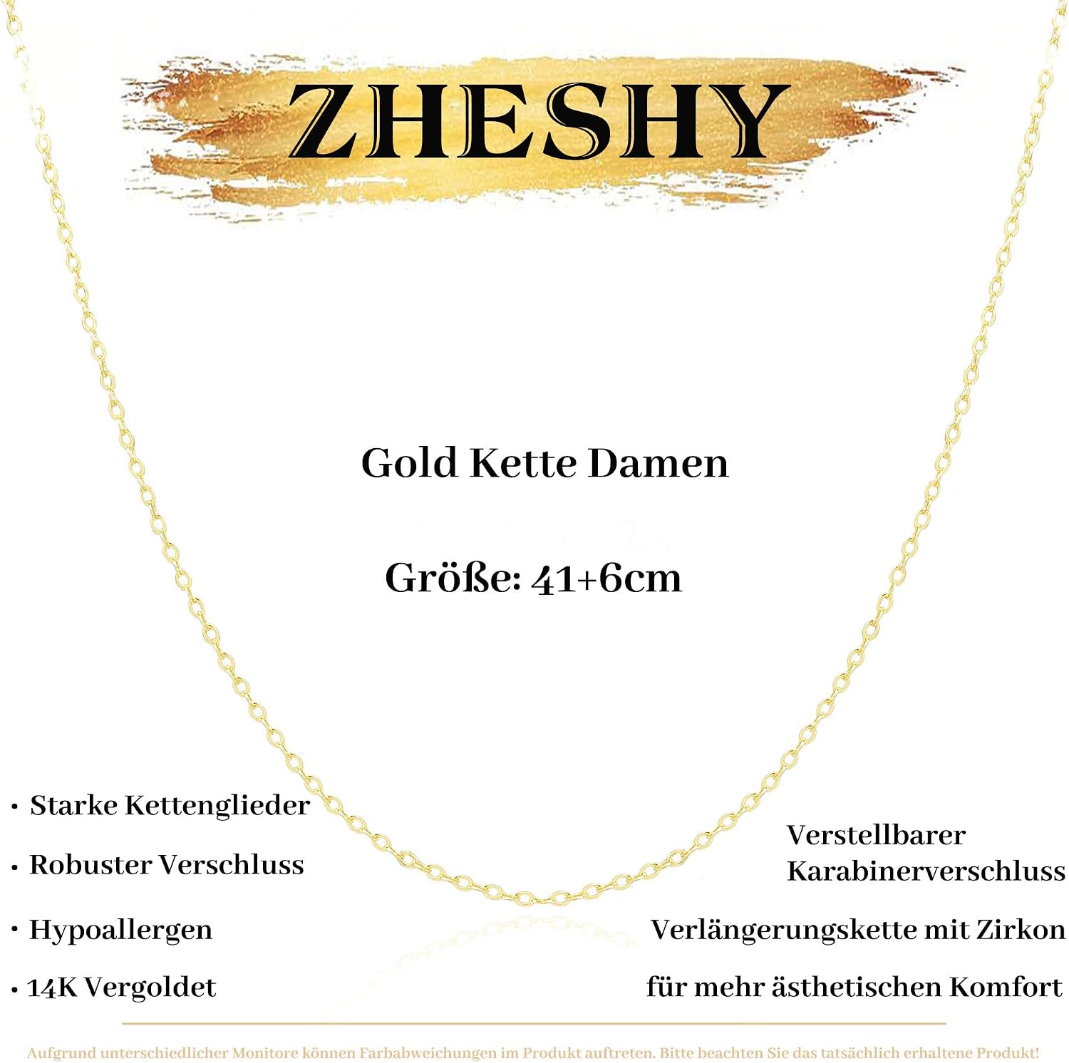 Thumbnail 4 de ZHESHY Gold Silber 925 Kette Damen 41cm 💎