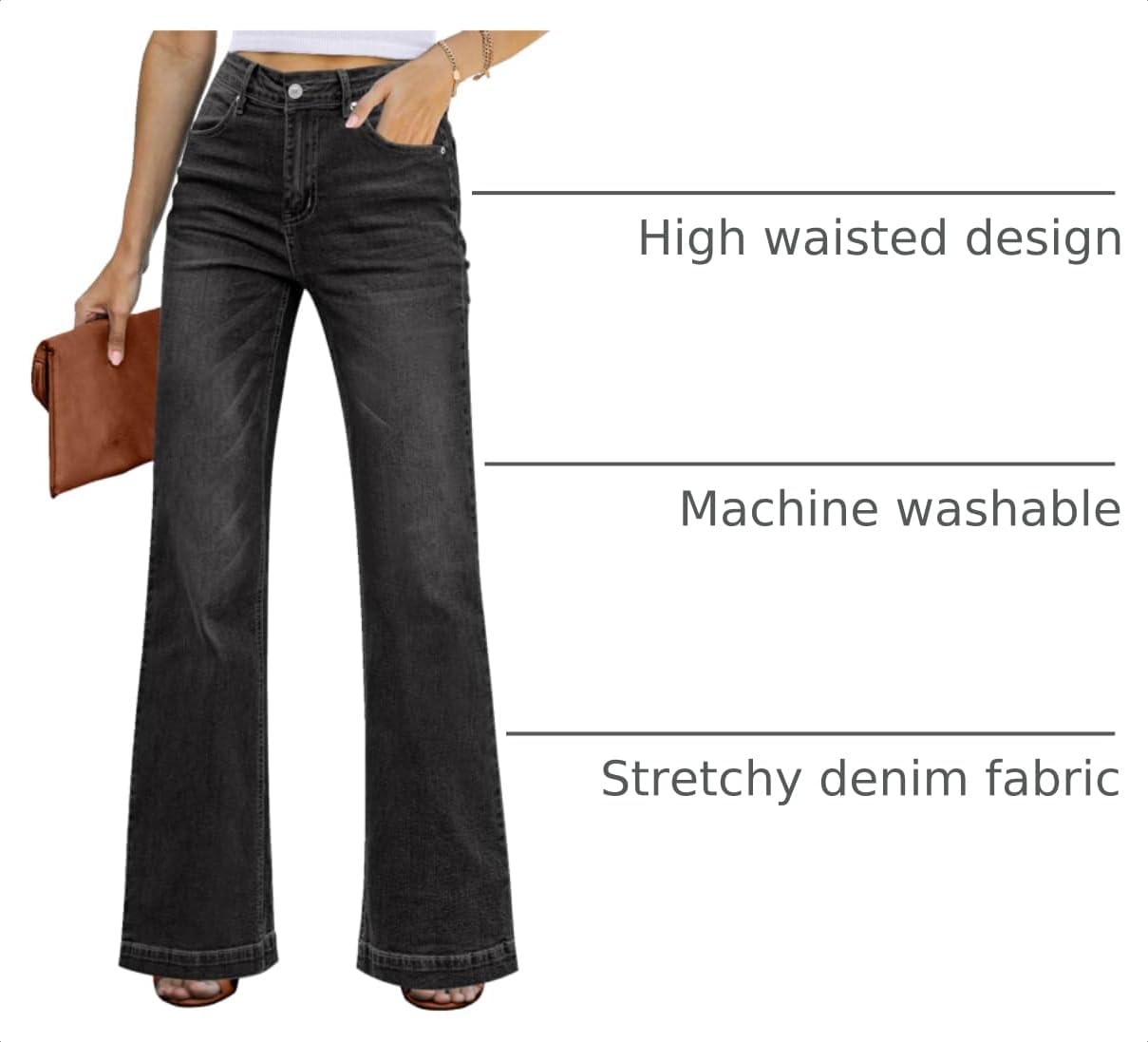 Detalle 2 de GRAPENT Women's Flare Jeans with 4 Pockets