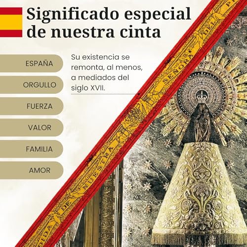 Detalle 2 de Thulander Pulsera Virgen del Pilar de seda, ajustable y con colores de España