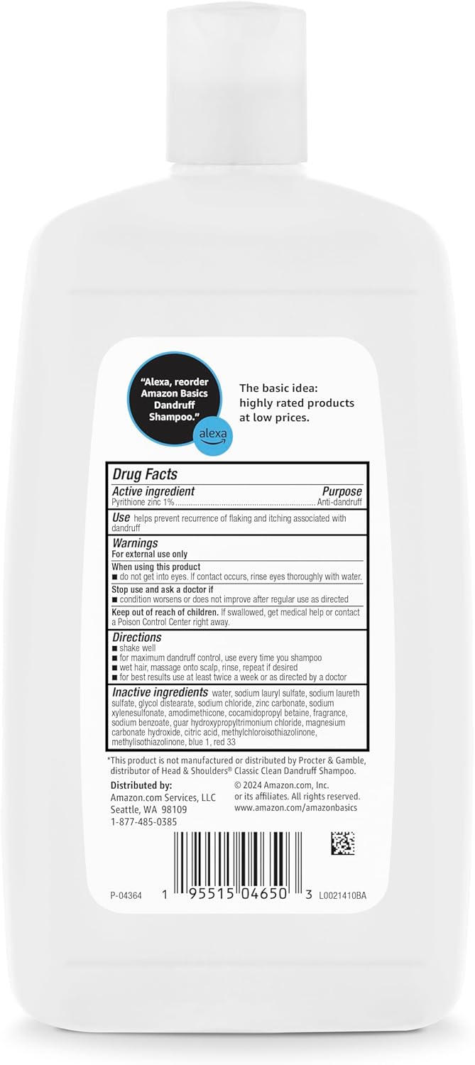 Thumbnail 1 de Amazon Basics Anti-Dandruff Shampoo for Itchy Scalp (pH Balanced, Paraben-Free, 28.2 fl oz)