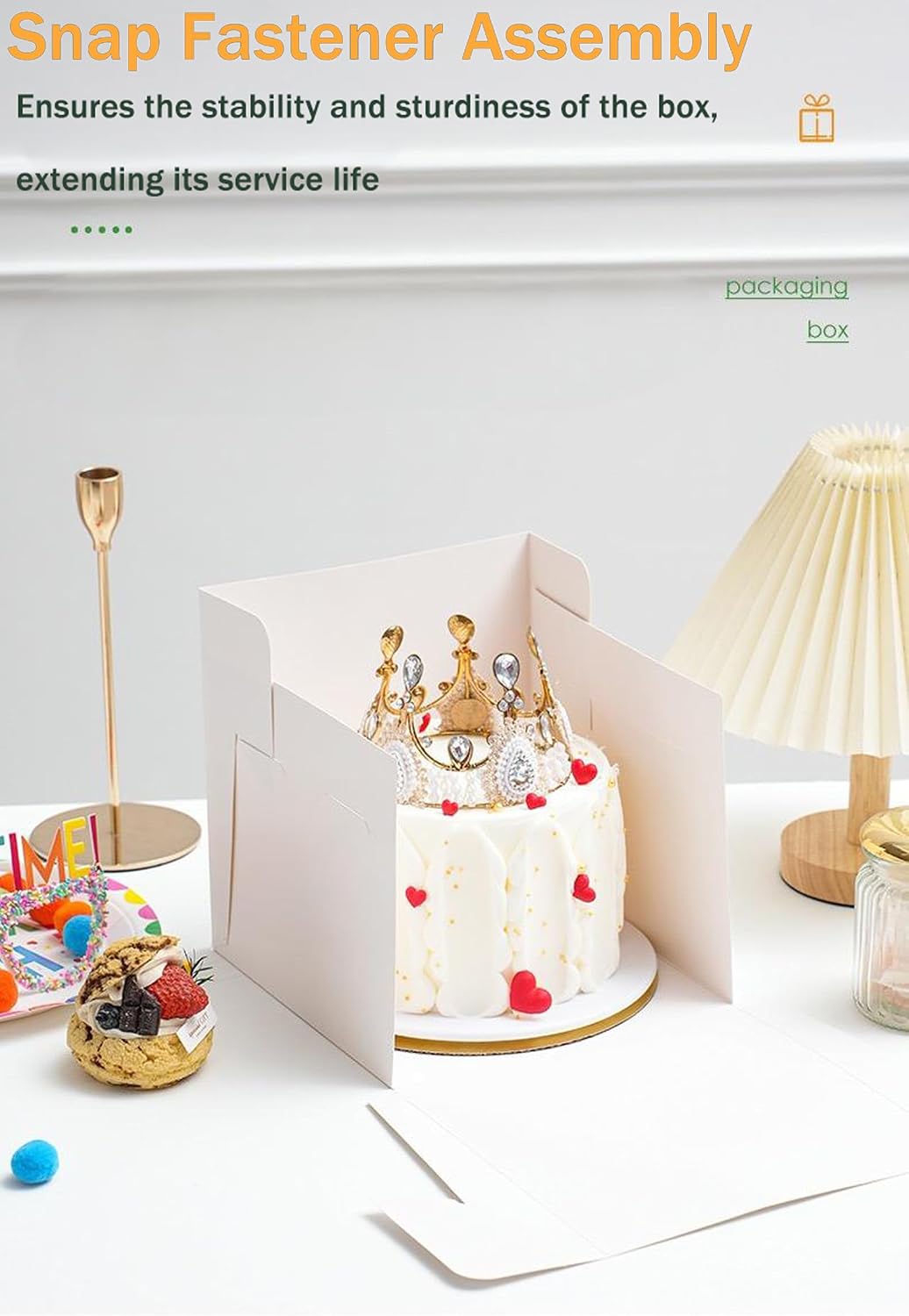 Detalle de CUESVAP Cabx-10in taartdozen van 25,4 cm met venster en taartplateaus, set van 5