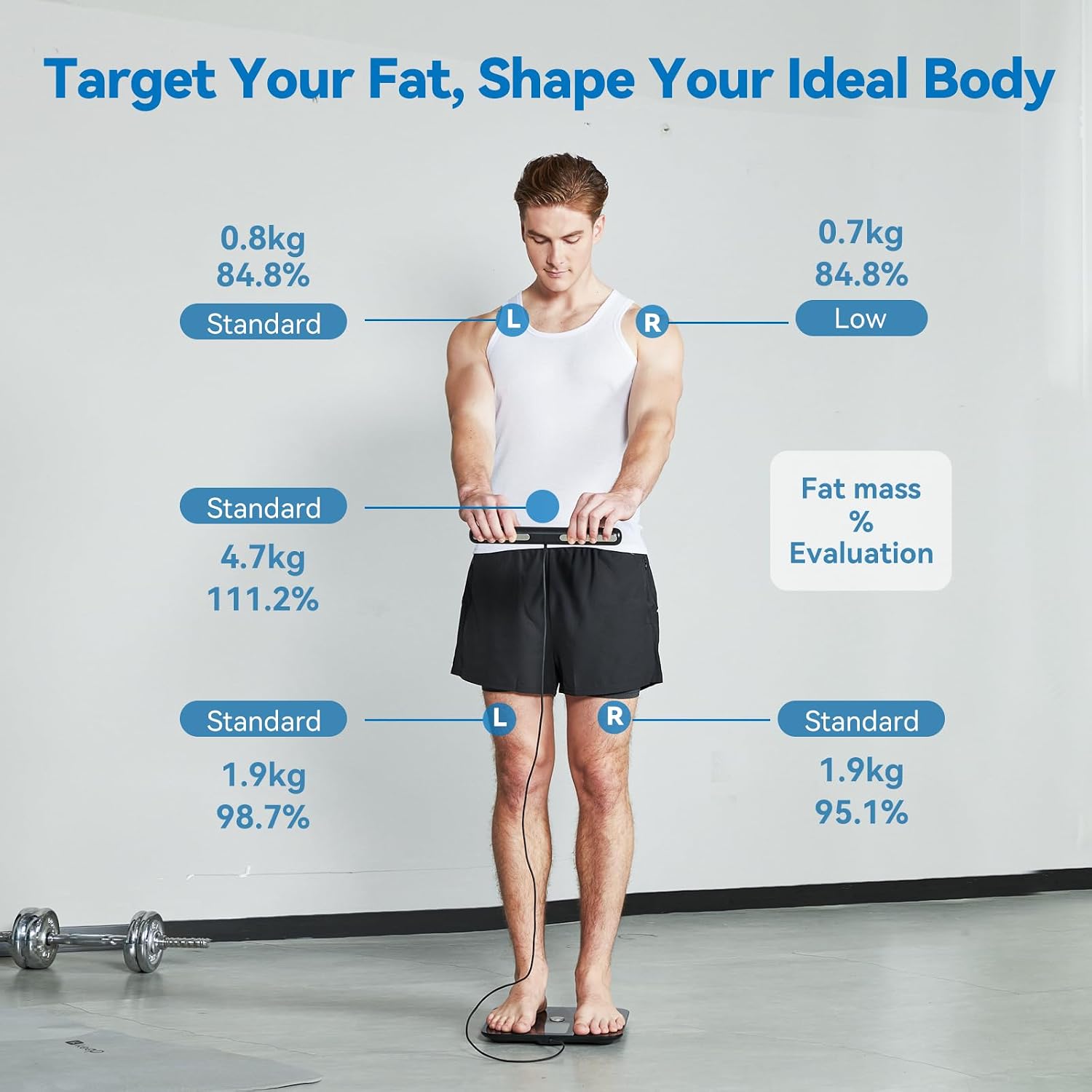 Detalle 2 de Lepulse Smart Body Composition Scale, 8-Electrode BIA, Bluetooth, 400 lb