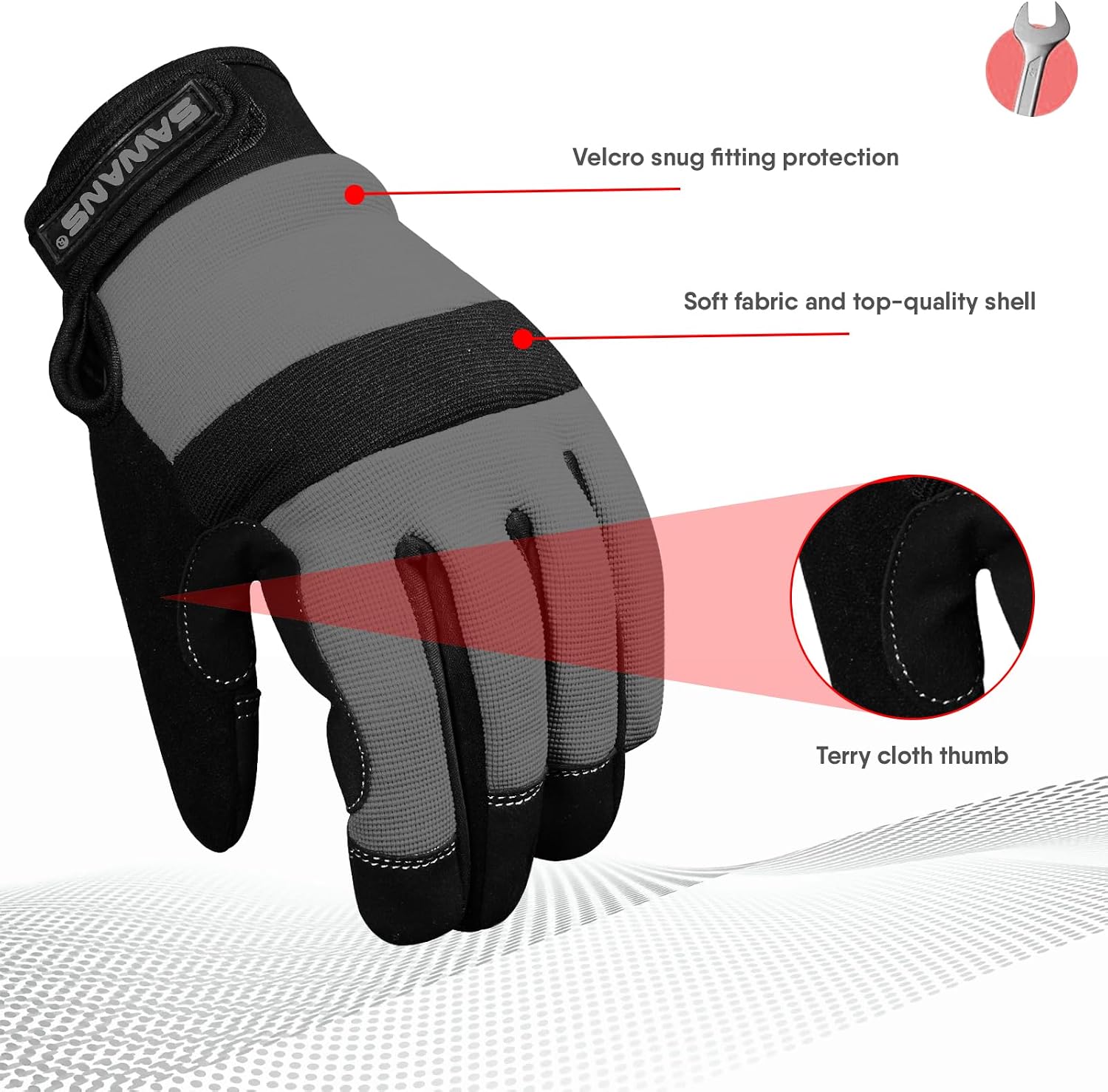 Detalle de Guantes de trabajo seguridad con pantalla táctil