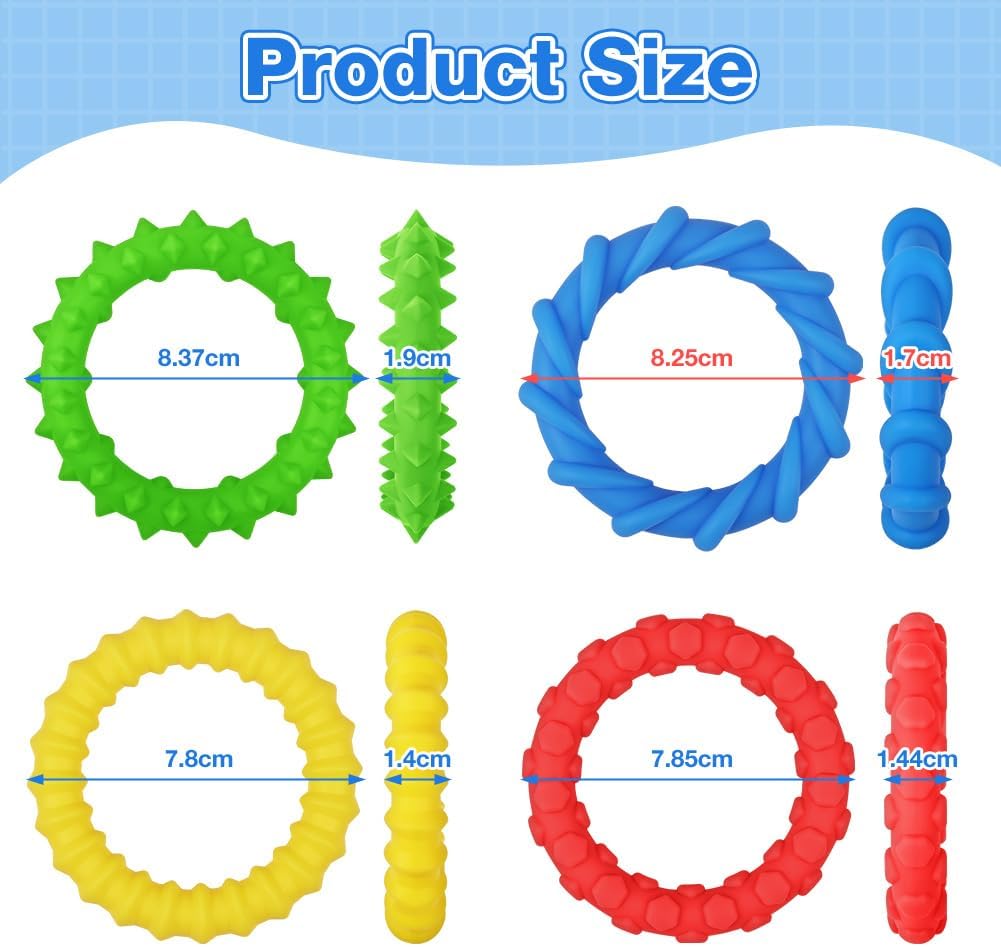 Thumbnail 1 de Aolso Fidget Toys: 4 Braccialetti Fidget in Silicone per Antistress – Relax e Concentrazione per Bambini e Adulti