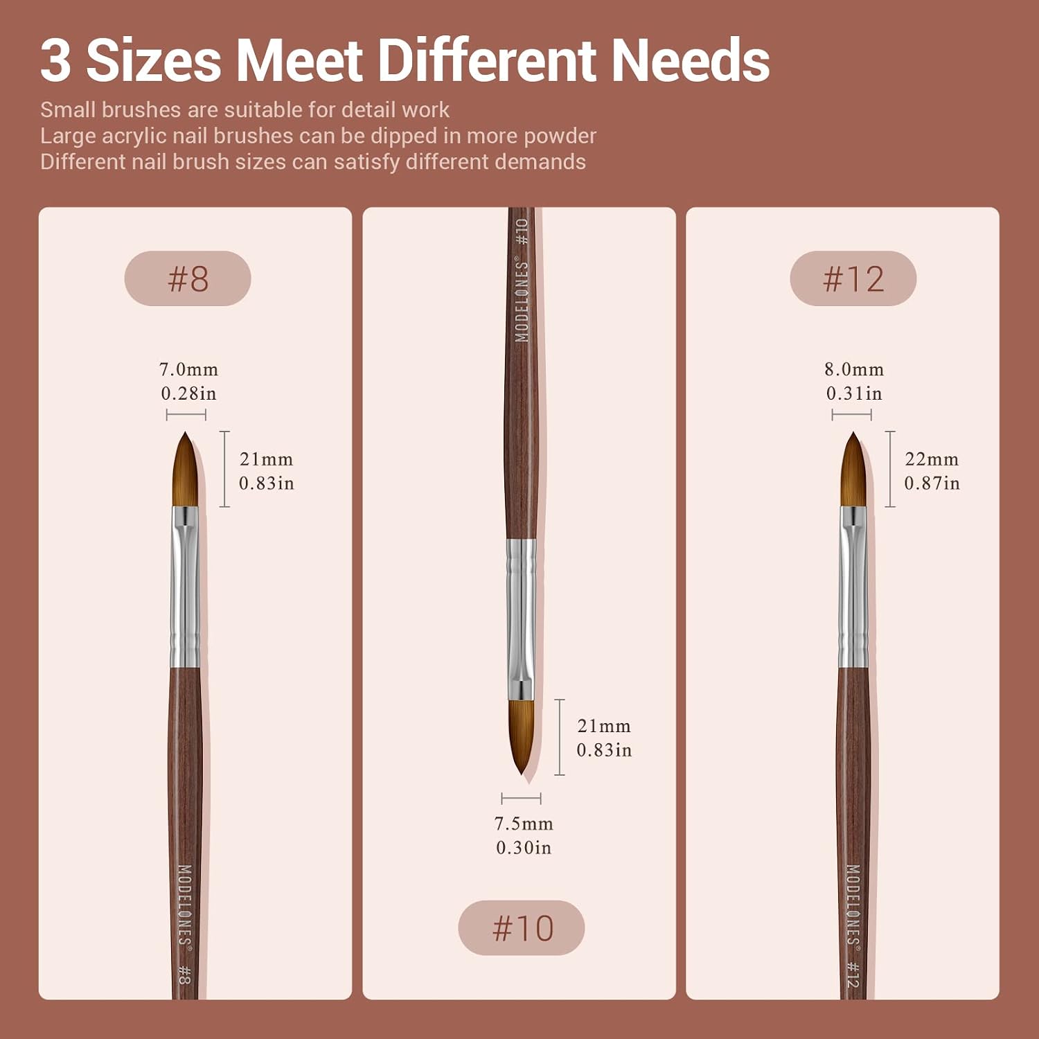 Detalle 1 de Modelones Acrylic Nail Brush Size 8