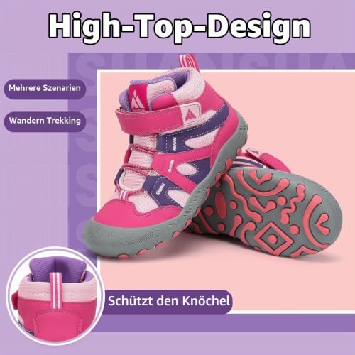 Thumbnail 6 de Mishansha Mädchen-Wanderschuhe, Gr. 31, Rosa mit Klettverschluss und TPR-Sohle
