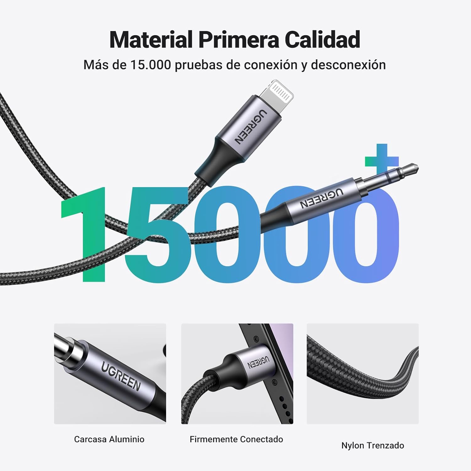 Thumbnail 5 de UGREEN Cable Auxiliar MFi Lightning a Jack 3.5