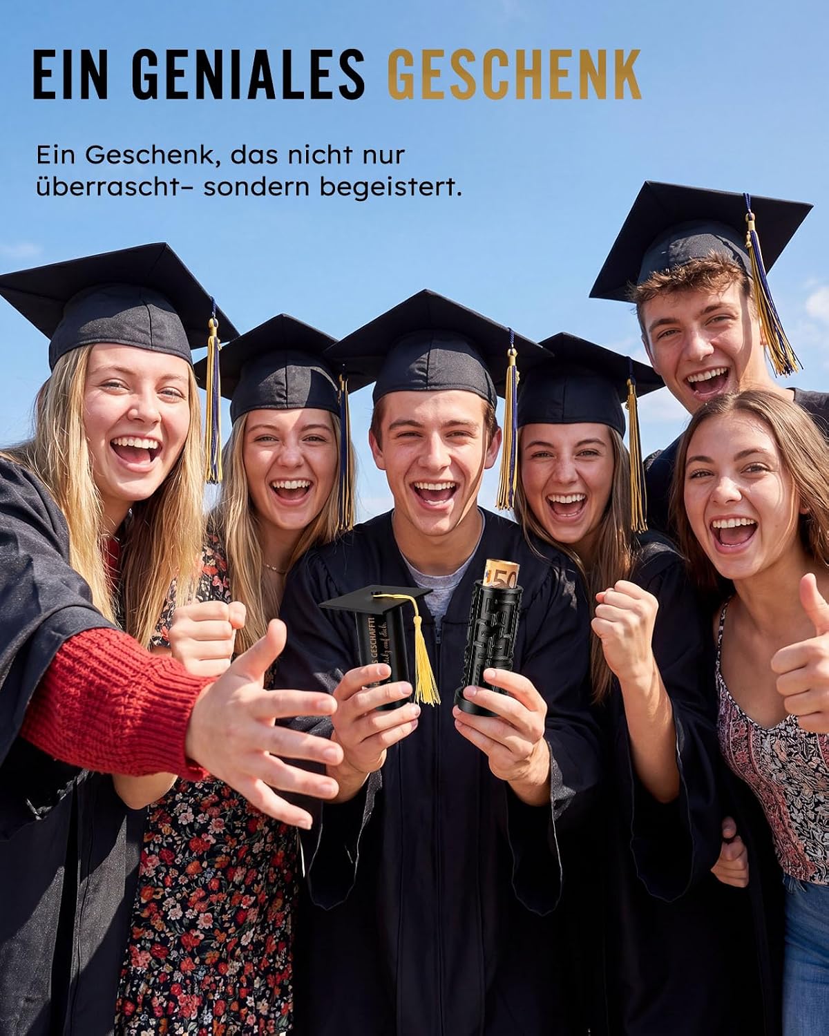 Detalle de Anruzon Original Bestande Prüfung Geschenk – 3D-Druckte Doktorhut Geschenkbox