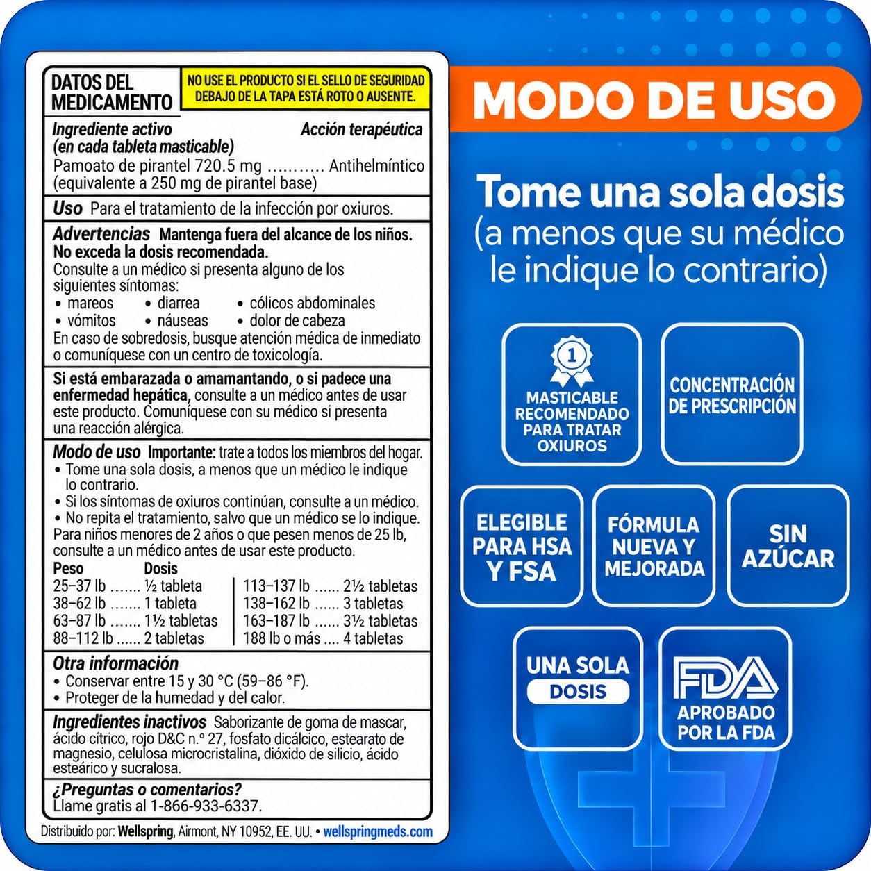 Detalle de PIN RID Pyrantel Pamoate 250 mg Chewable Pinworm Medicine, 24 Count