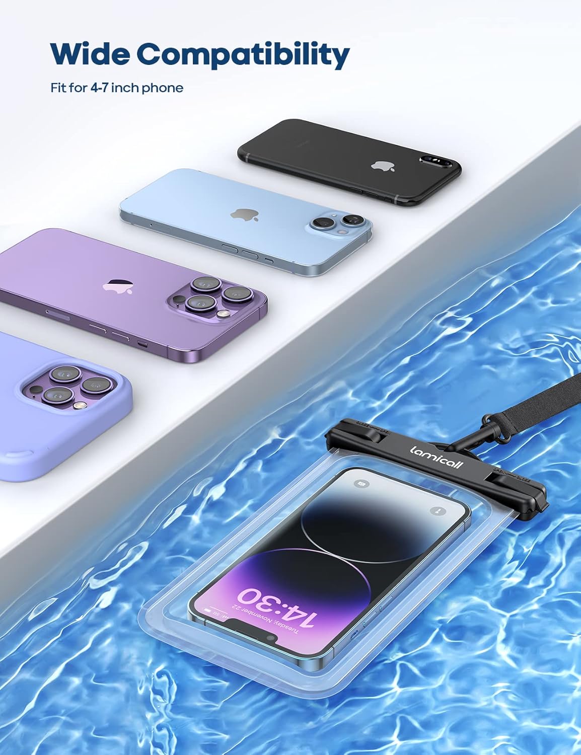 Thumbnail 5 de Lamicall Waterproof Phone Pouch Case IPX8 2-pack