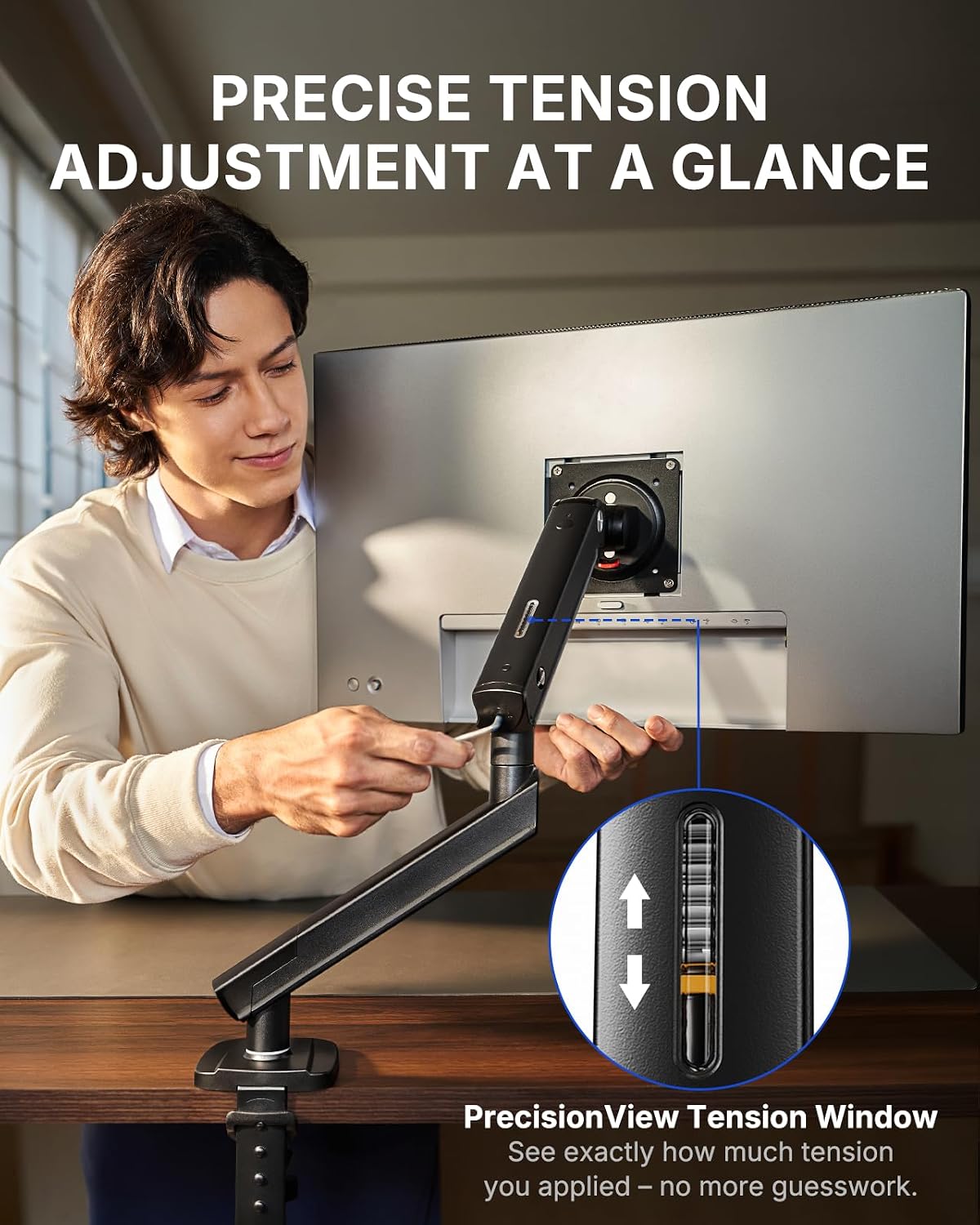 Detalle 2 de HUANUO Monitor Arm FlowLift Pro