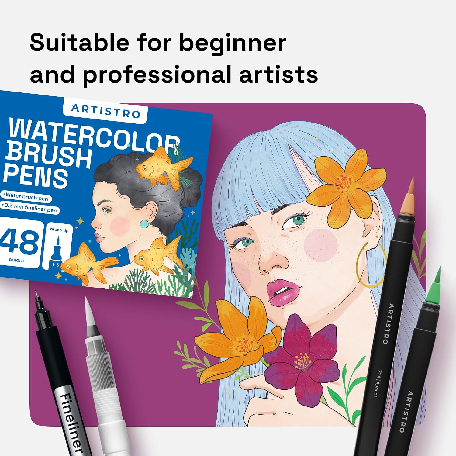 Thumbnail 5 de ARTISTRO Watercolor Markers, 48 Colors