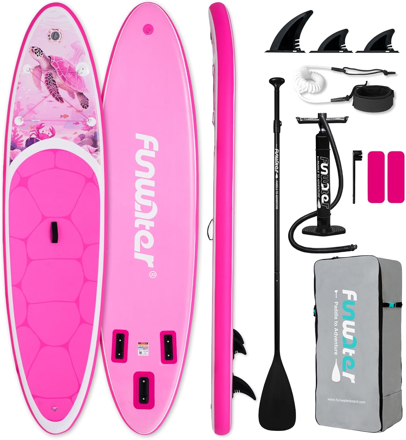 Thumbnail 6 de FunWater Inflatable SUP Board (11 ft / 10'6) — Large, stable, with EVA deck and complete accessories