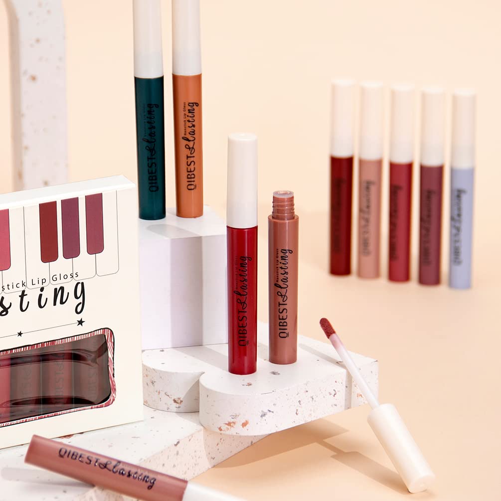 Thumbnail 5 de QiBest 12-Piece Matte Liquid Lipstick Set (24-Hour, Waterproof) — Nude & Dark Red Velvet Finish