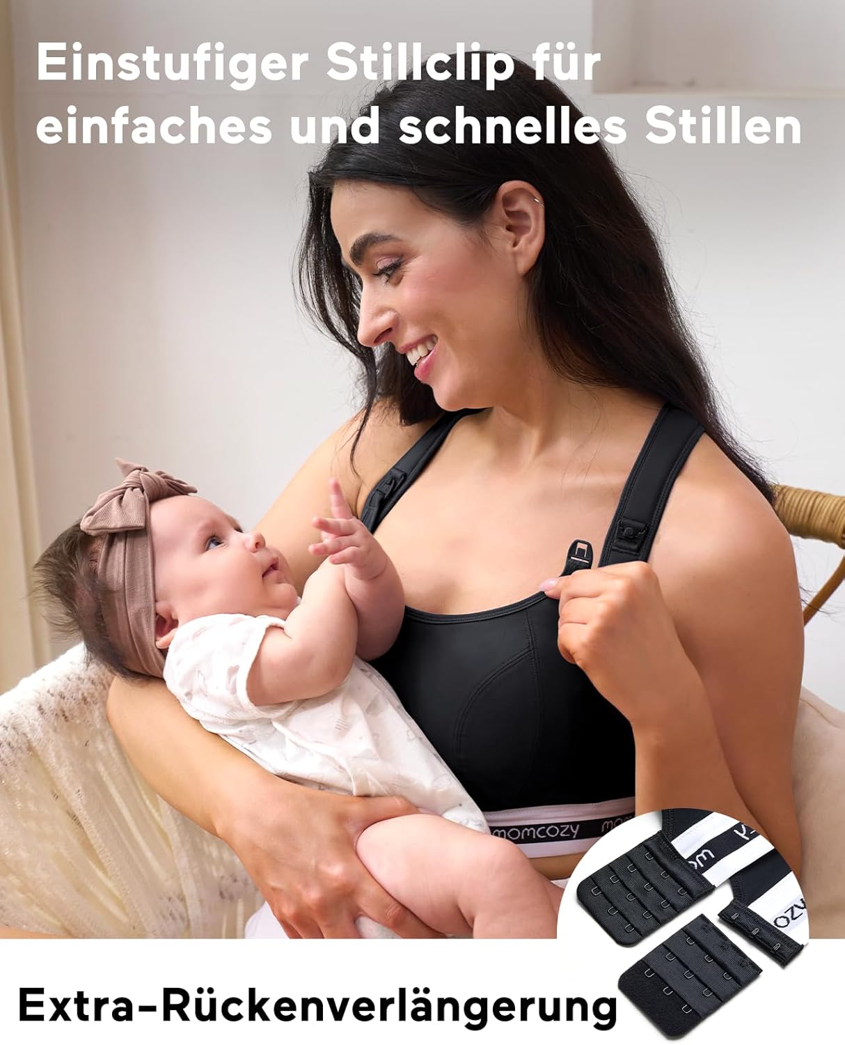 Thumbnail 5 de momcozy Still-BH FB011: Sport-Still-BH mit niedrigem Einschlag, gepolstert, drahtlos und ideal für Schwangerschaft & Stillzeit