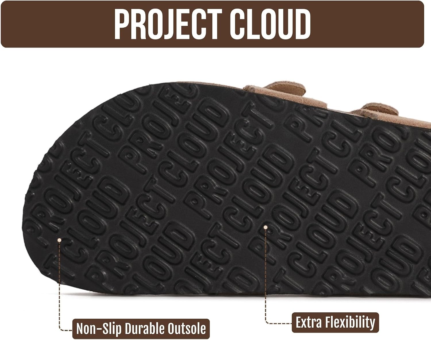 Detalle de Project Cloud 100% Genuine Leather Women's Sandals: Lightweight, Cushioned Memory Foam Slides