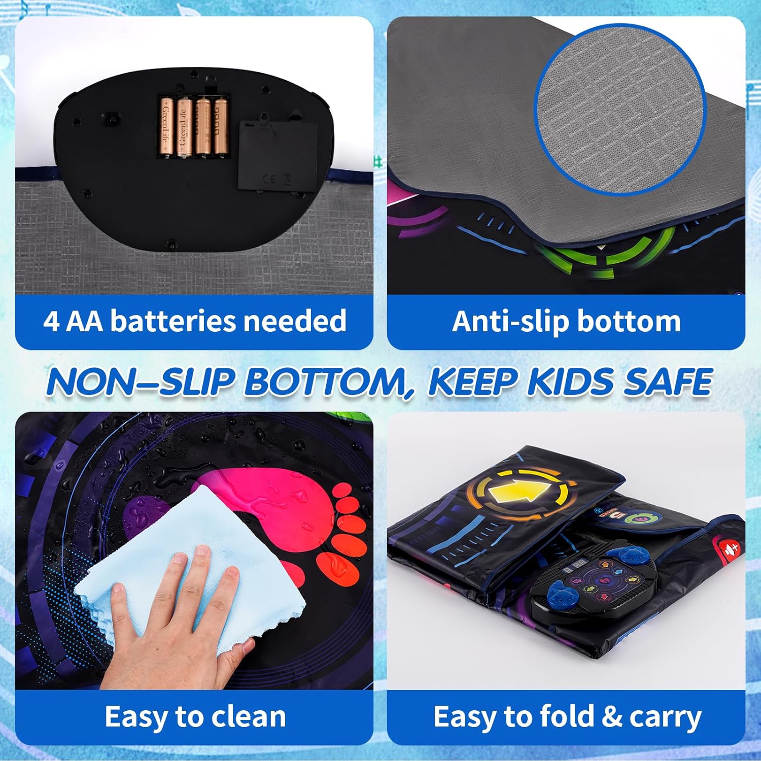 Thumbnail 4 de maysida Kids Dance Mat (Ages 8–12) with 6-Button LED Display, 9 Levels & 3 Modes