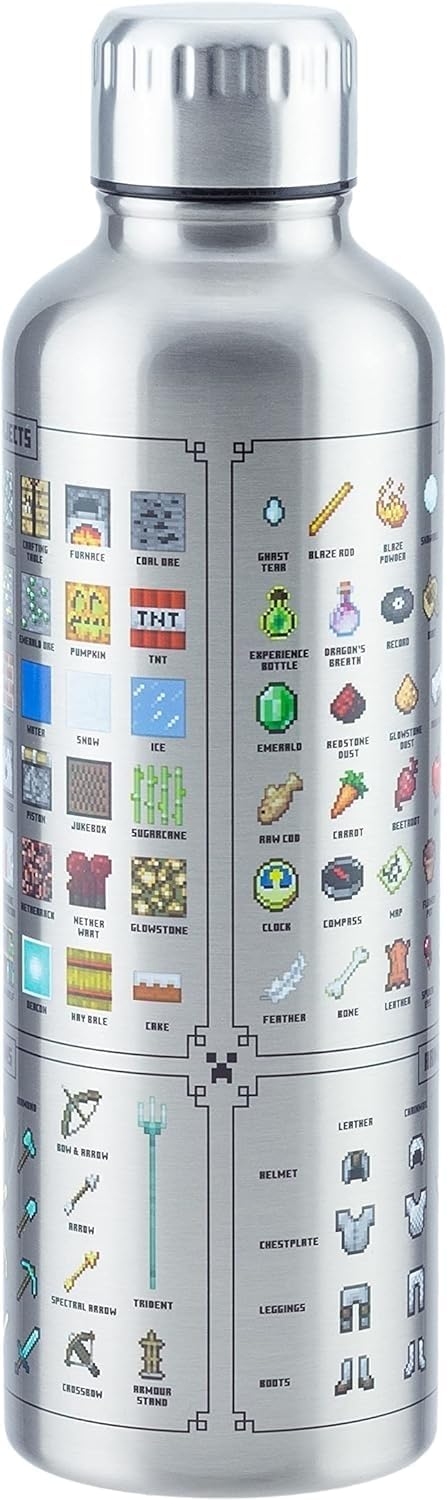 Thumbnail 2 de Paladone Minecraft Metall-Trinkflasche (470 ml) – auslaufsicher, für heiße & kalte Getränke