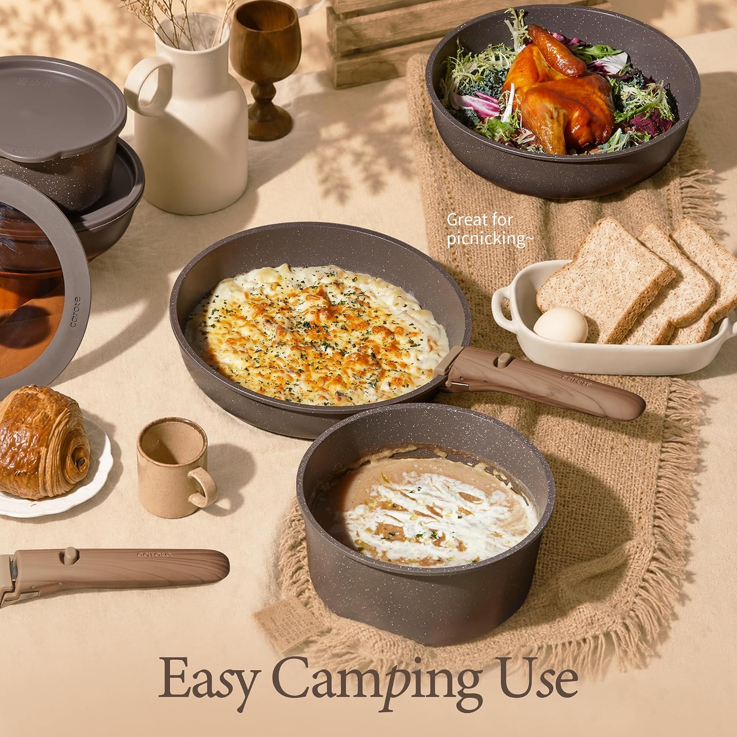 Thumbnail 5 de CAROTE A16338 27-Piece Nonstick Cookware Set with Detachable Handles