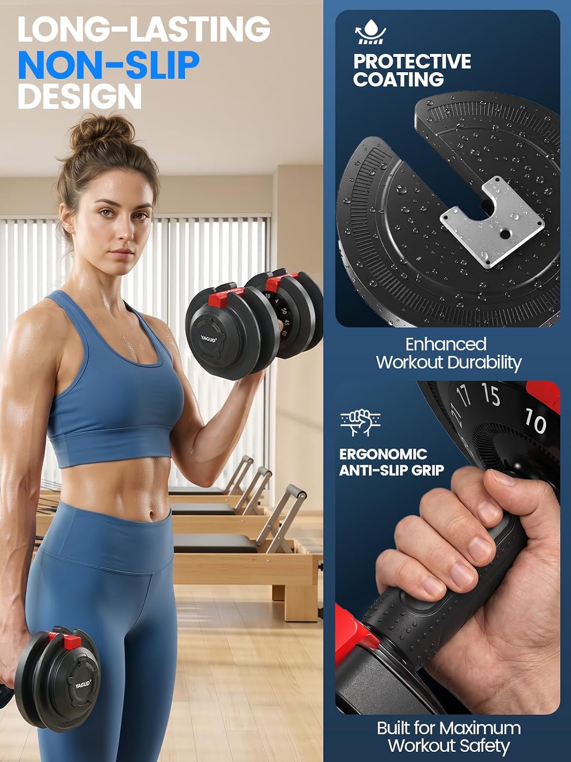 Detalle de Yagud Adjustable Dumbbell Set