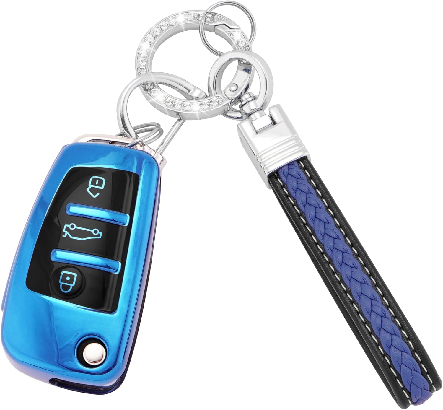 Thumbnail 6 de Koaudb TPU Car Key Cover Case with Keychain for Vauxhall/Opel 2-Button Fobs (CL-Opl-2F-E)