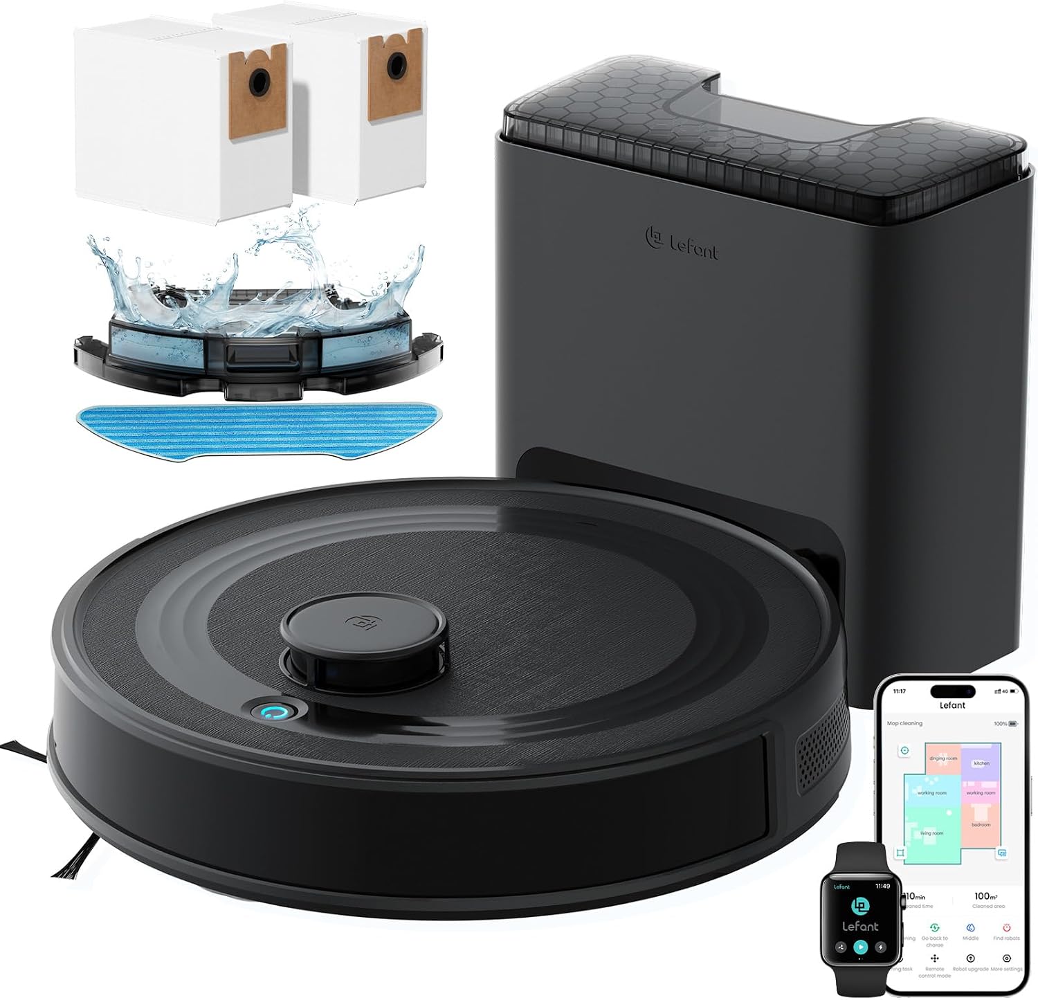 Detalle de LEFANT M2 Plus aspirateur laveur 6000 Pa đ§č