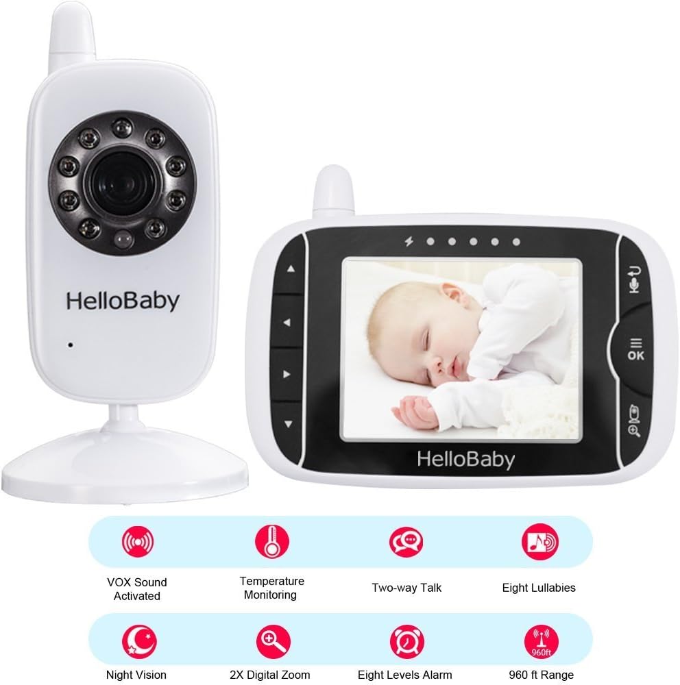Thumbnail 1 de HelloBaby HB32 3.2 Inch Baby Monitor
