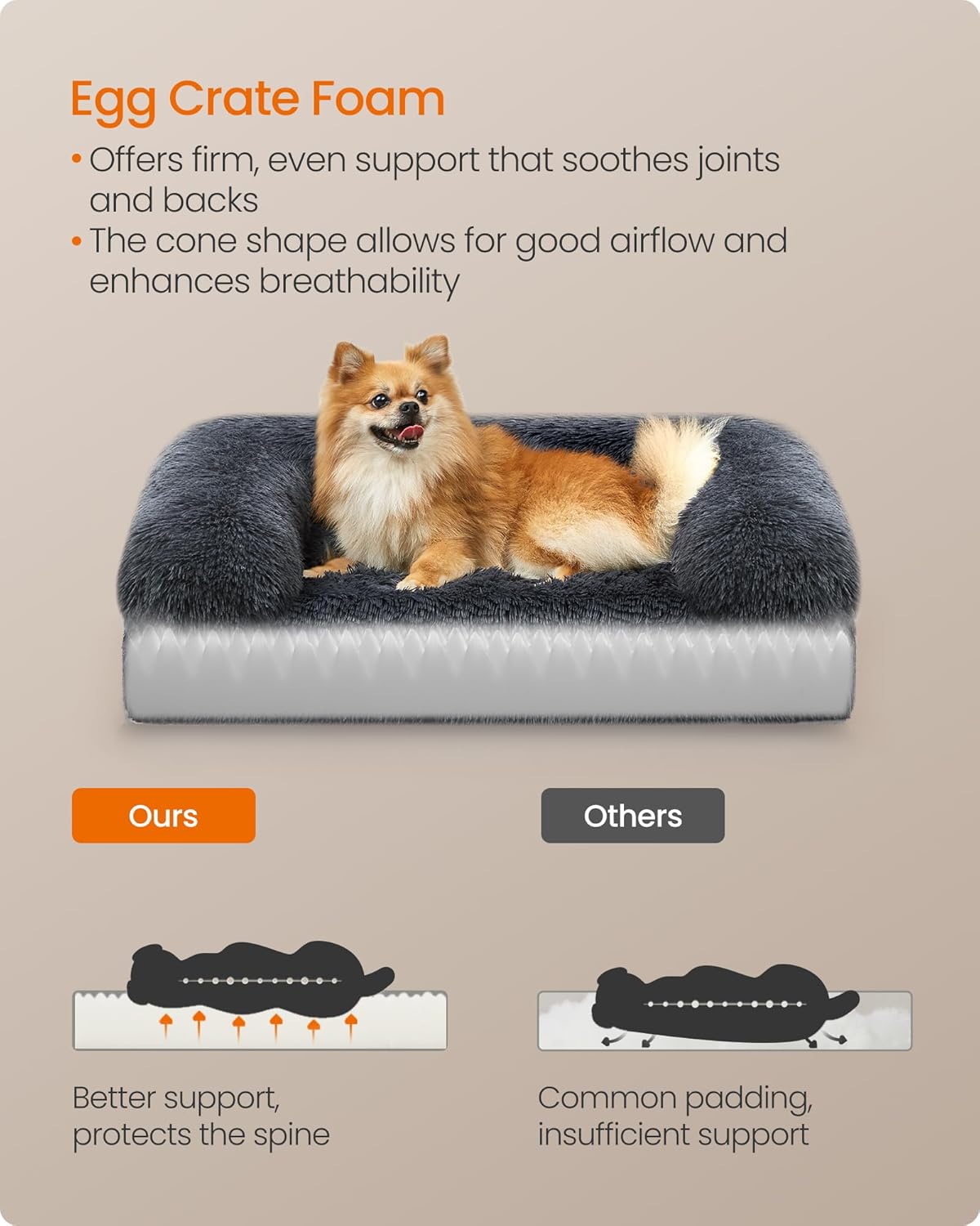 Thumbnail 3 de Feandrea FluffyHug Dog Bed 76 x 58 cm