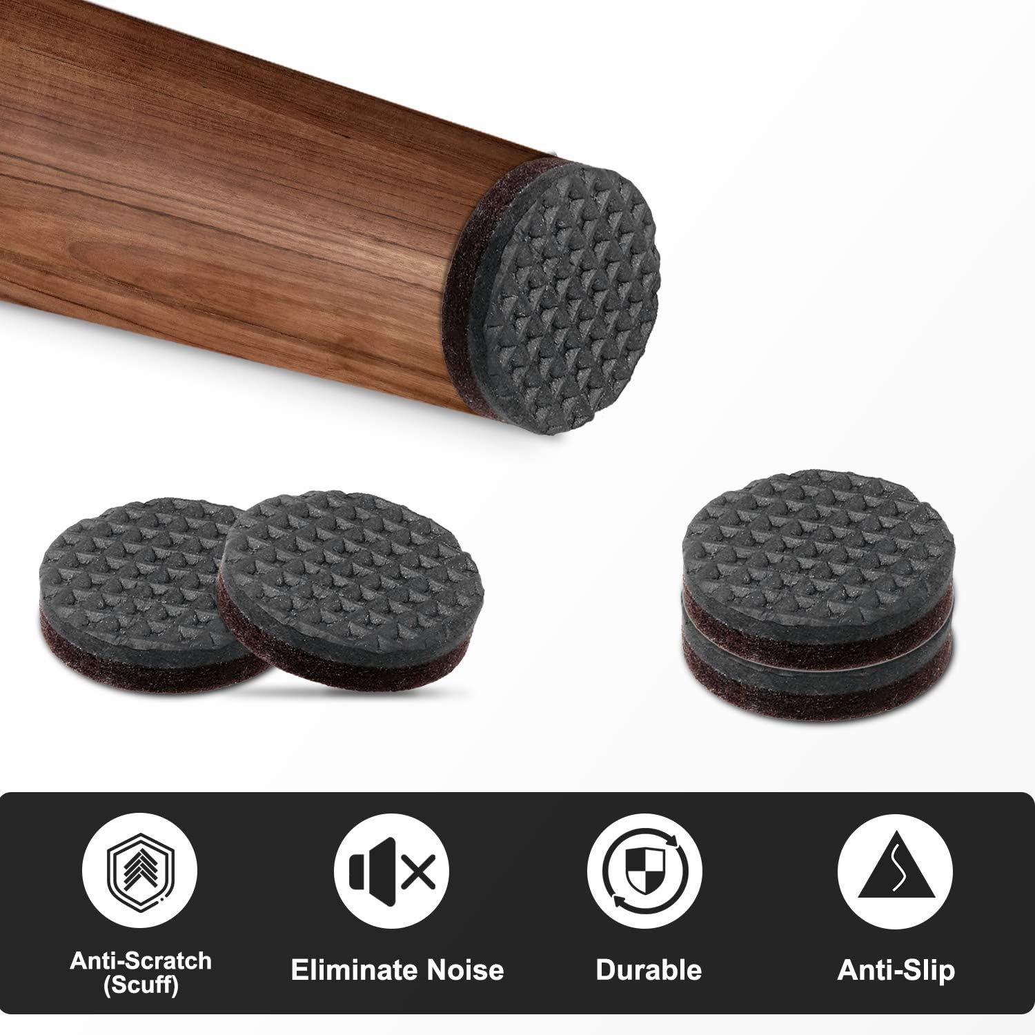 Thumbnail 2 de Yelanon Non Slip Furniture Pads 36 pcs – 25mm, Self-Adhesive Rubber Feet for Wood Floors
