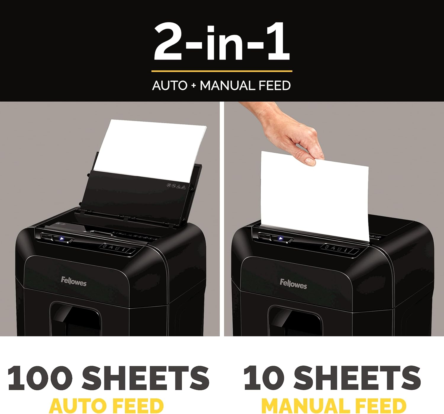 Detalle 2 de Fellowes AutoMax 100MA 100-Sheet Micro-Cut Autofeed 2-in-1 Paper Shredder
