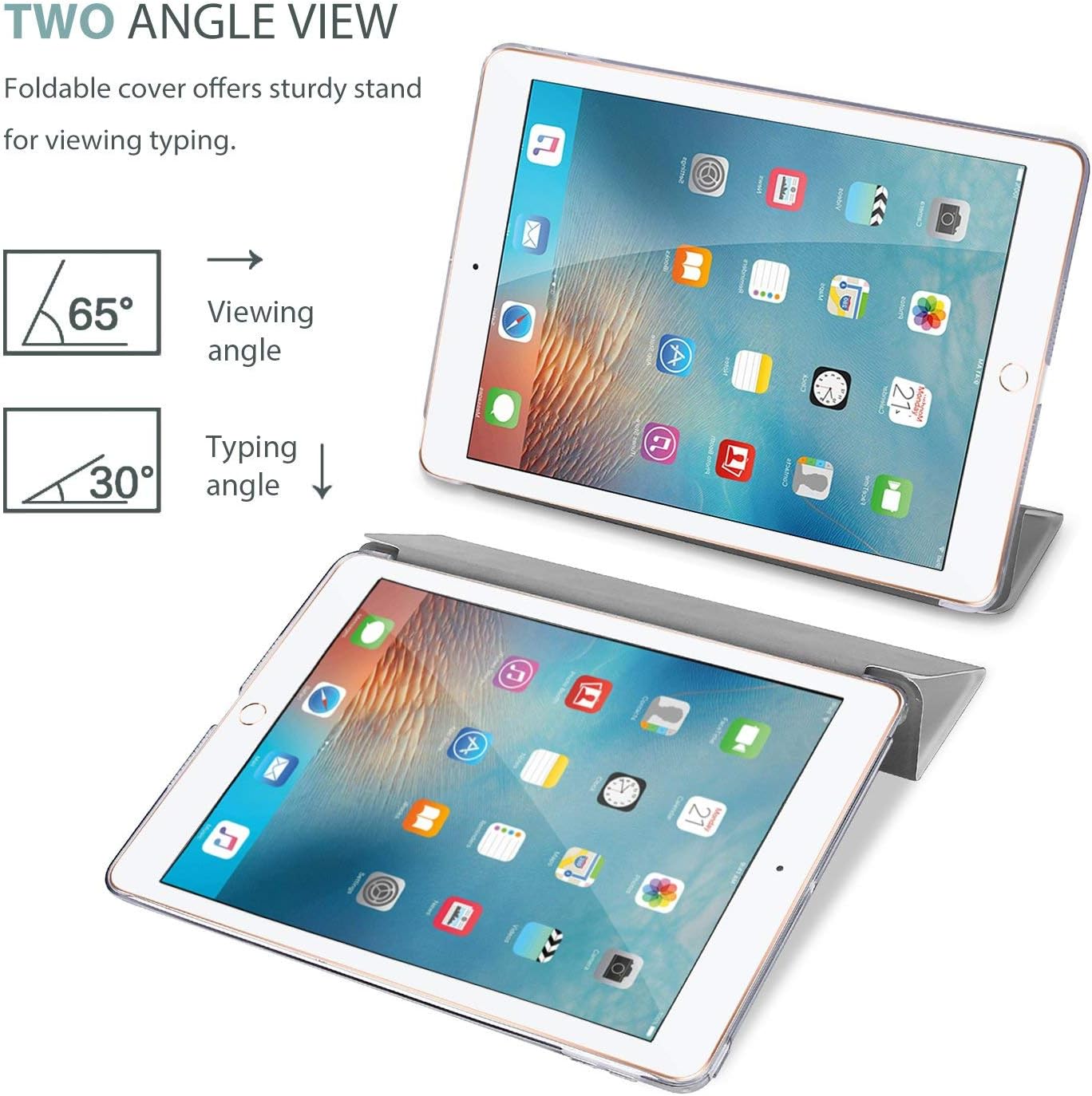 Detalle 2 de ProCase Smart Case for iPad 9.7 Inch (2017/2018) – Ultra Slim Frosted Back in White